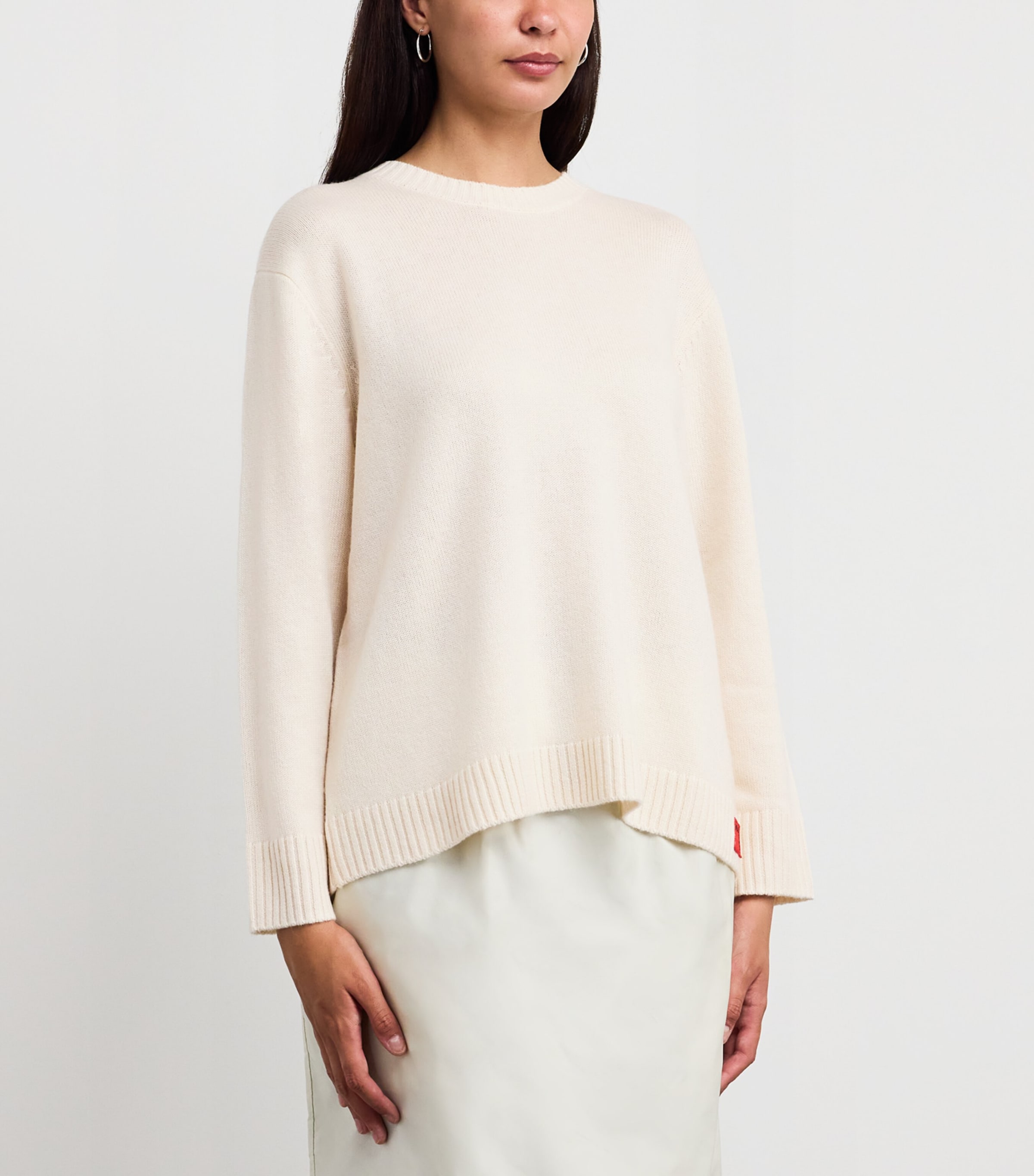 Wool-Cashmere Crew-Neck Sweater WOOL WHITE Image 3