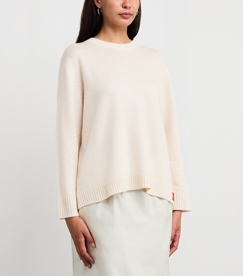Wool-Cashmere Crew-Neck Sweater WOOL WHITE Image 3