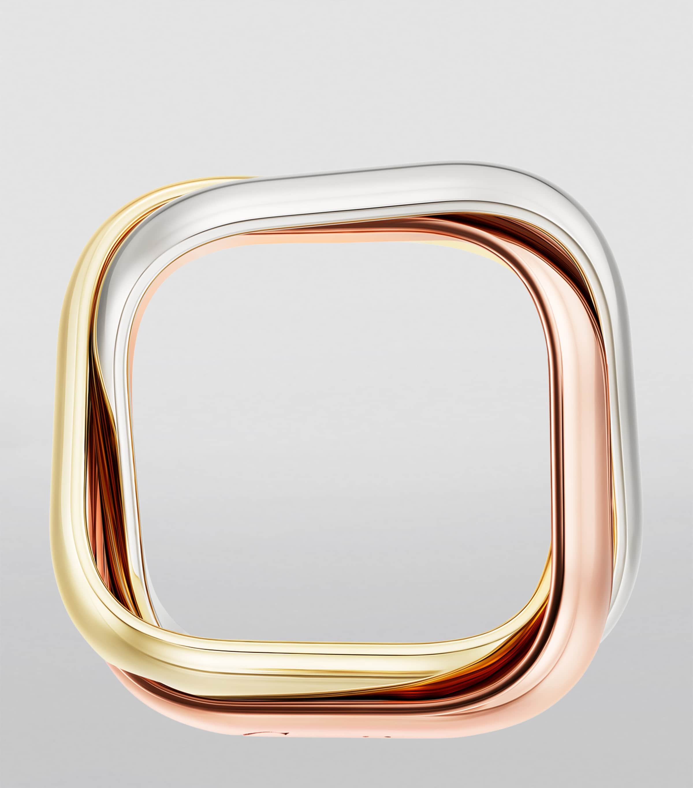 Large Yellow, White and Rose Gold Trinity Ring MIXED GOLD Image 2