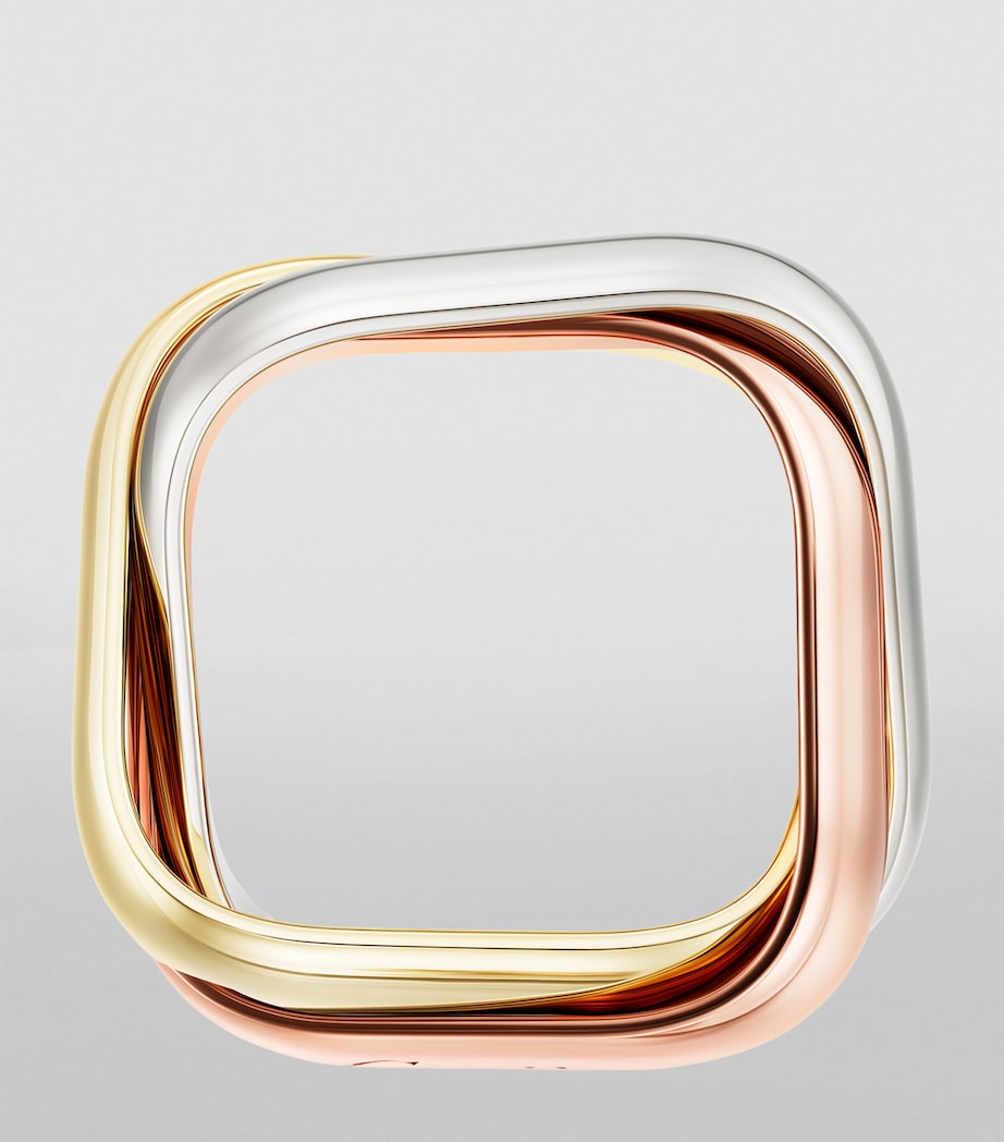 Large Yellow, White and Rose Gold Trinity Ring MIXED GOLD Image 2