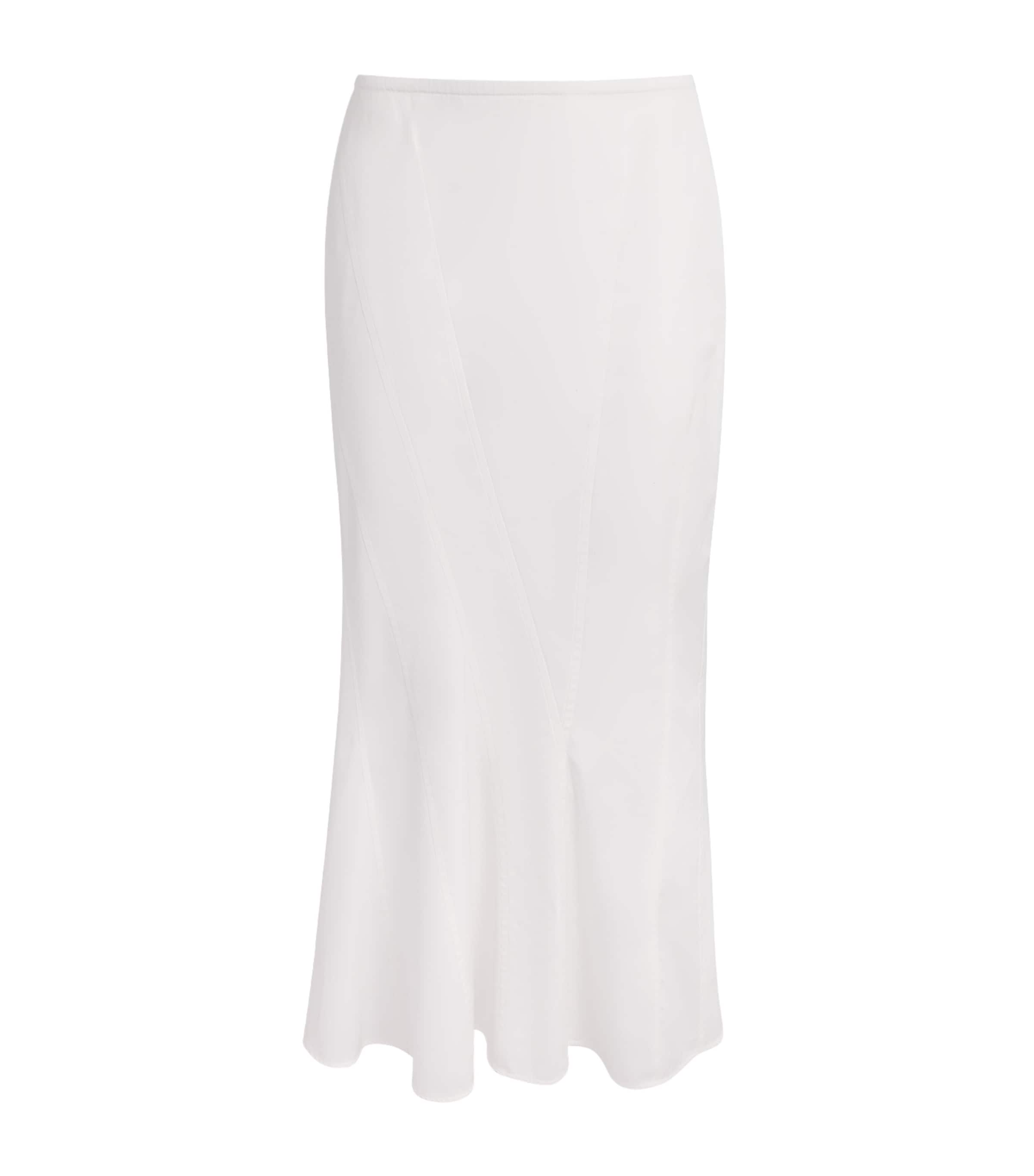 Fforme Cotton Ora Midi Skirt In White