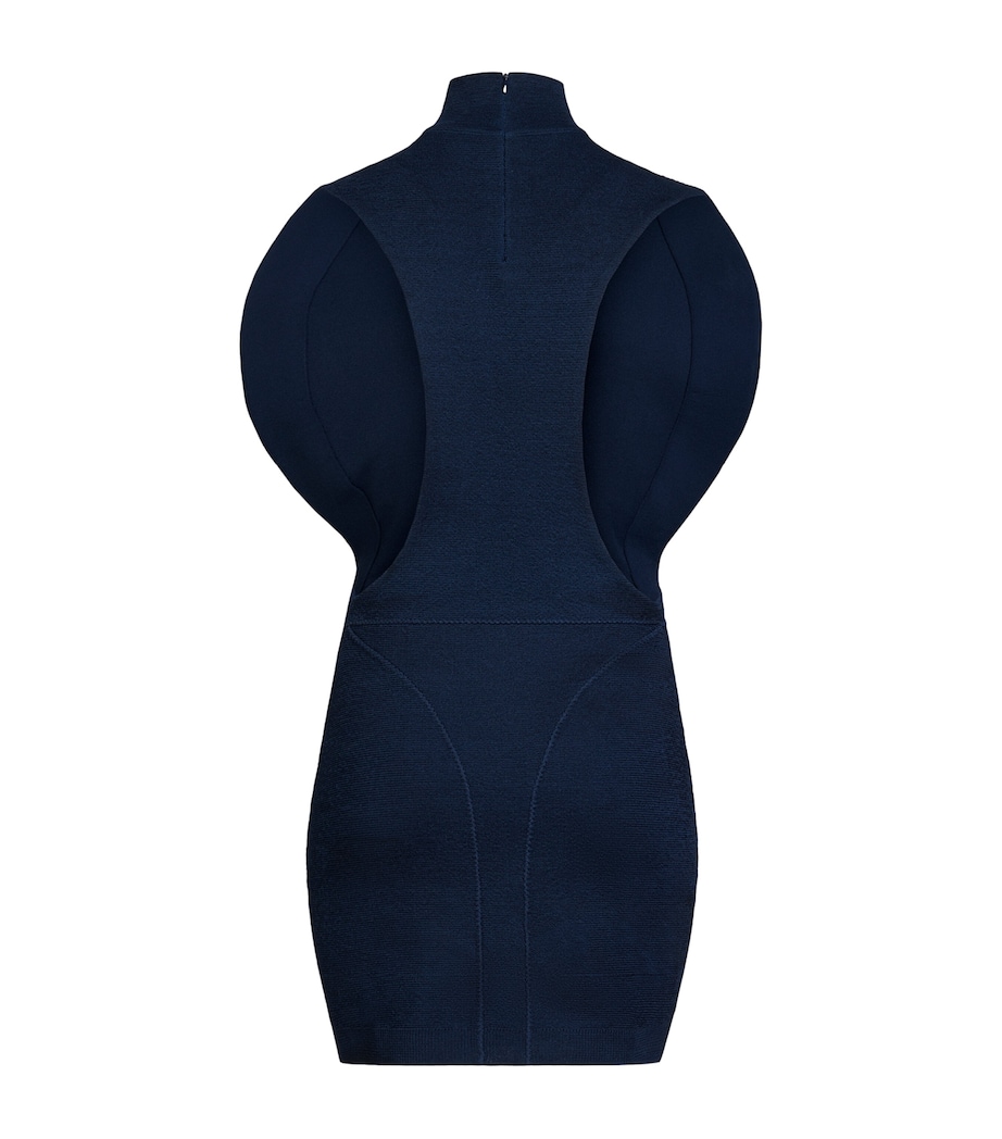 Alaïa Womens Curved Mini Dress Minuit Image 2