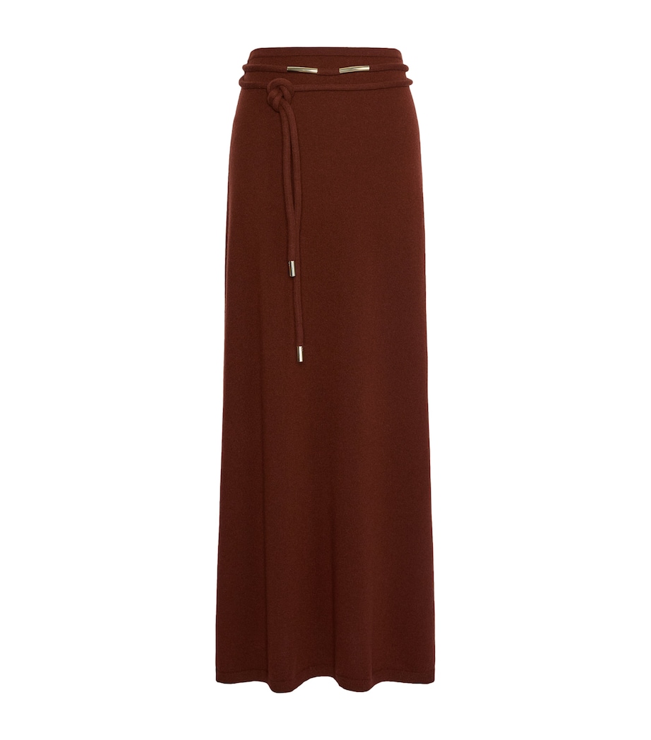 Max Mara Womens Cashmere String-Belt Maxi Skirt Rust Image 1