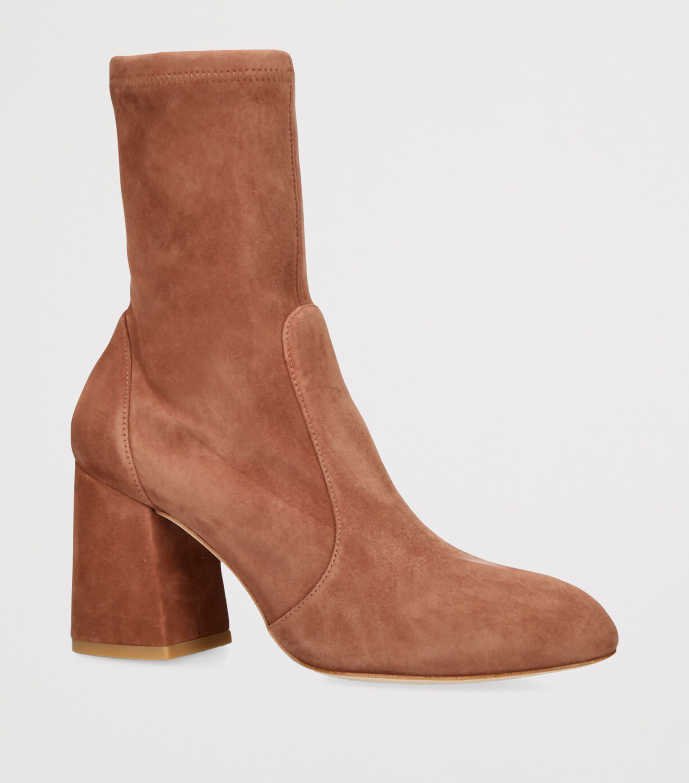 Stretch-Suede Flareblock Ankle Boots 85 BROWN Image 3