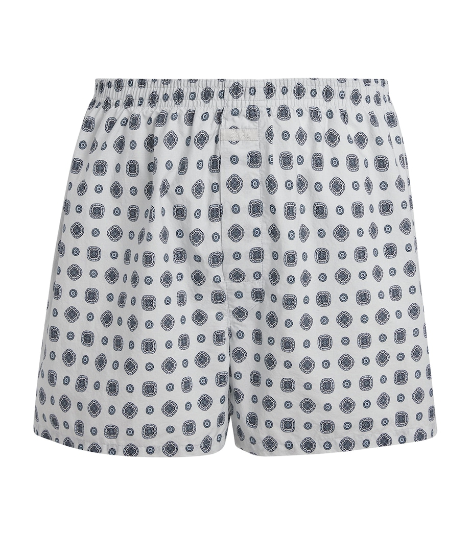 Cotton Poplin Printed Boxer Shorts PLATINUM FOULARD Image 1