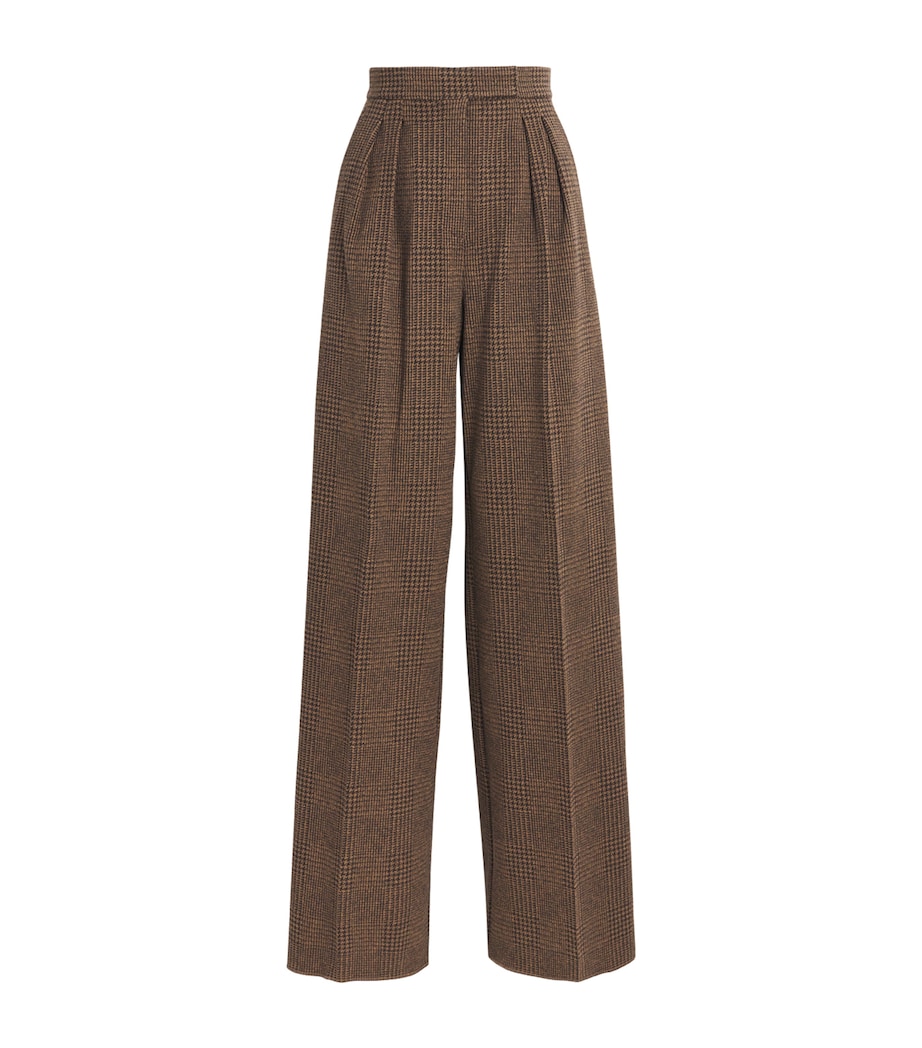 Wool-Cotton Houndstooth Trousers CHOCOLATE Image 1