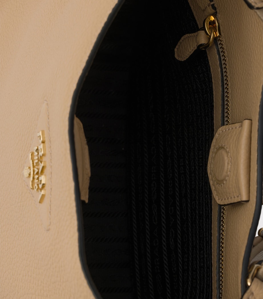 Prada Medium Leather Shoulder Bag Neutral Image 6