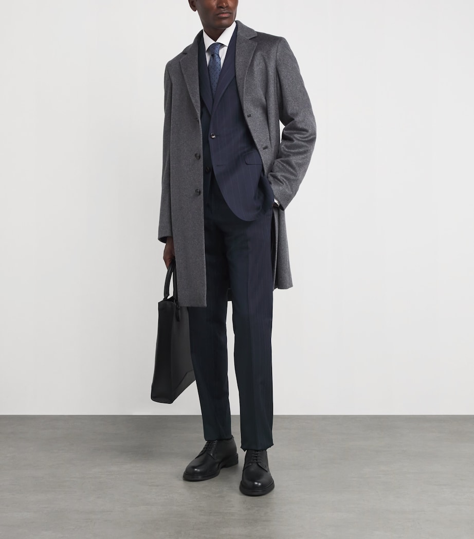 Virgin Wool Stripe 2-Piece Suit 001 NAVY BLUE Image 2