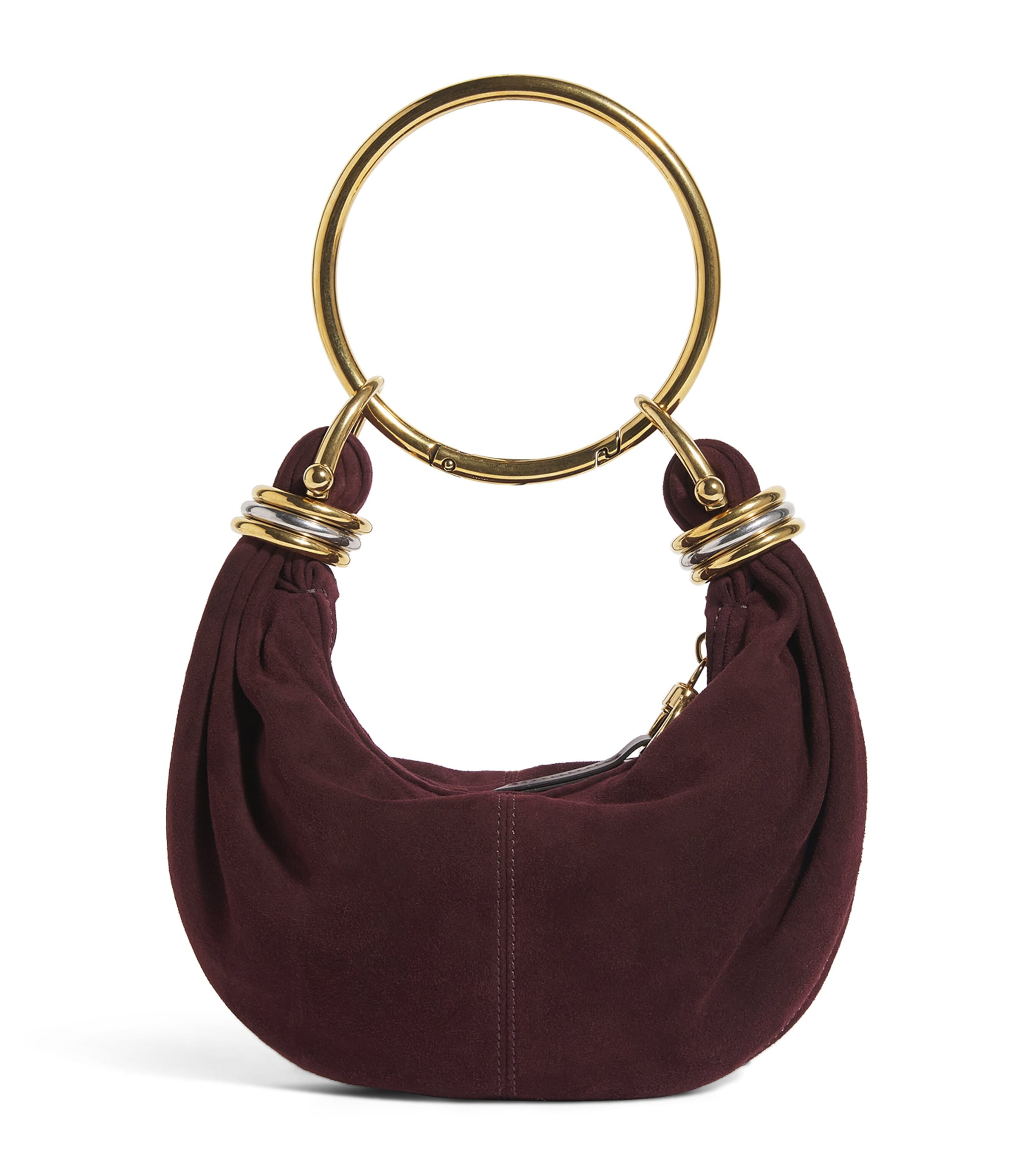 Chloé Womens Deep Violine Bracelet Hobo Mini Suede Top-handle-bag In Purple