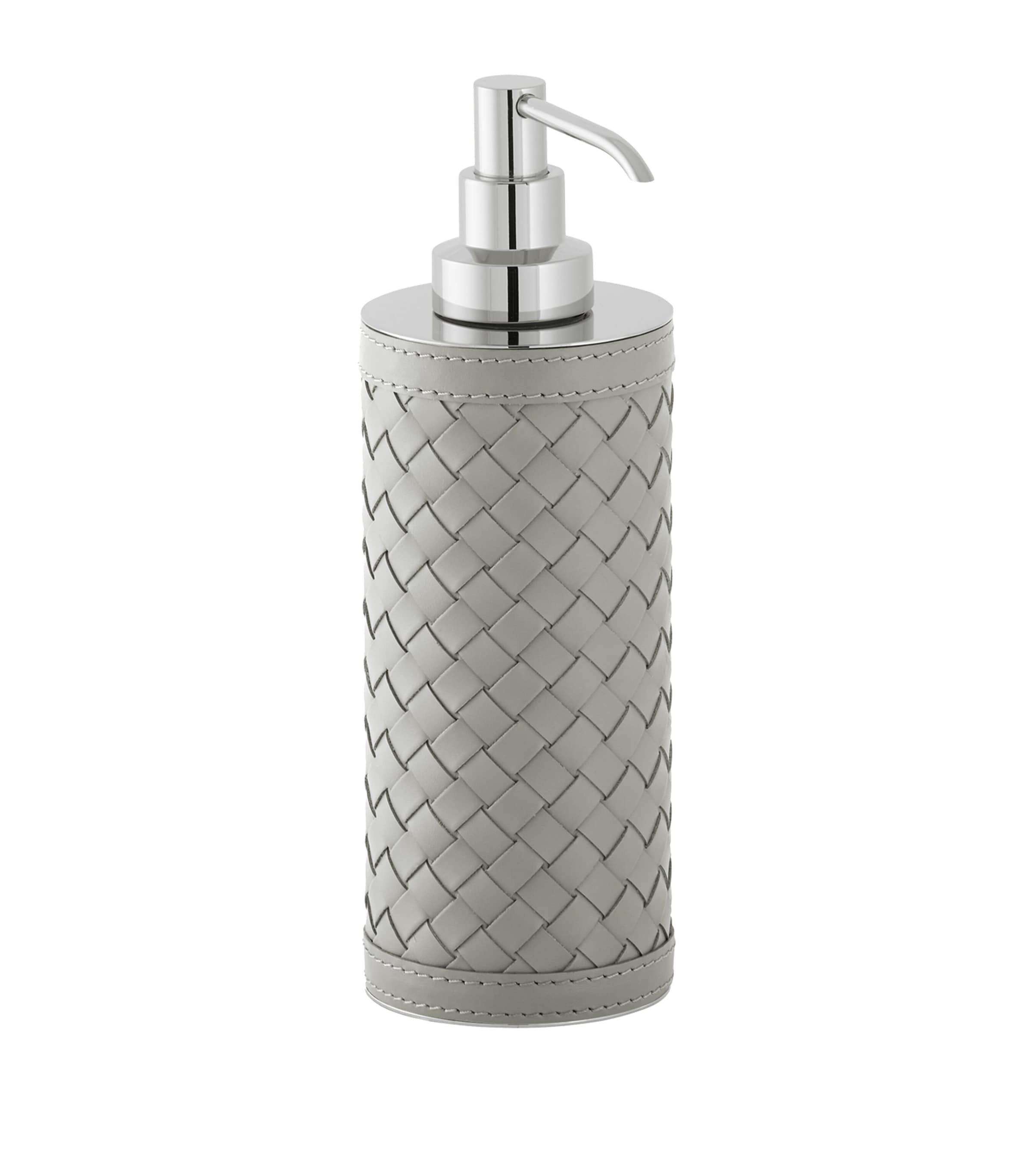 Leather Woven Soap Dispenser GREY Image 1