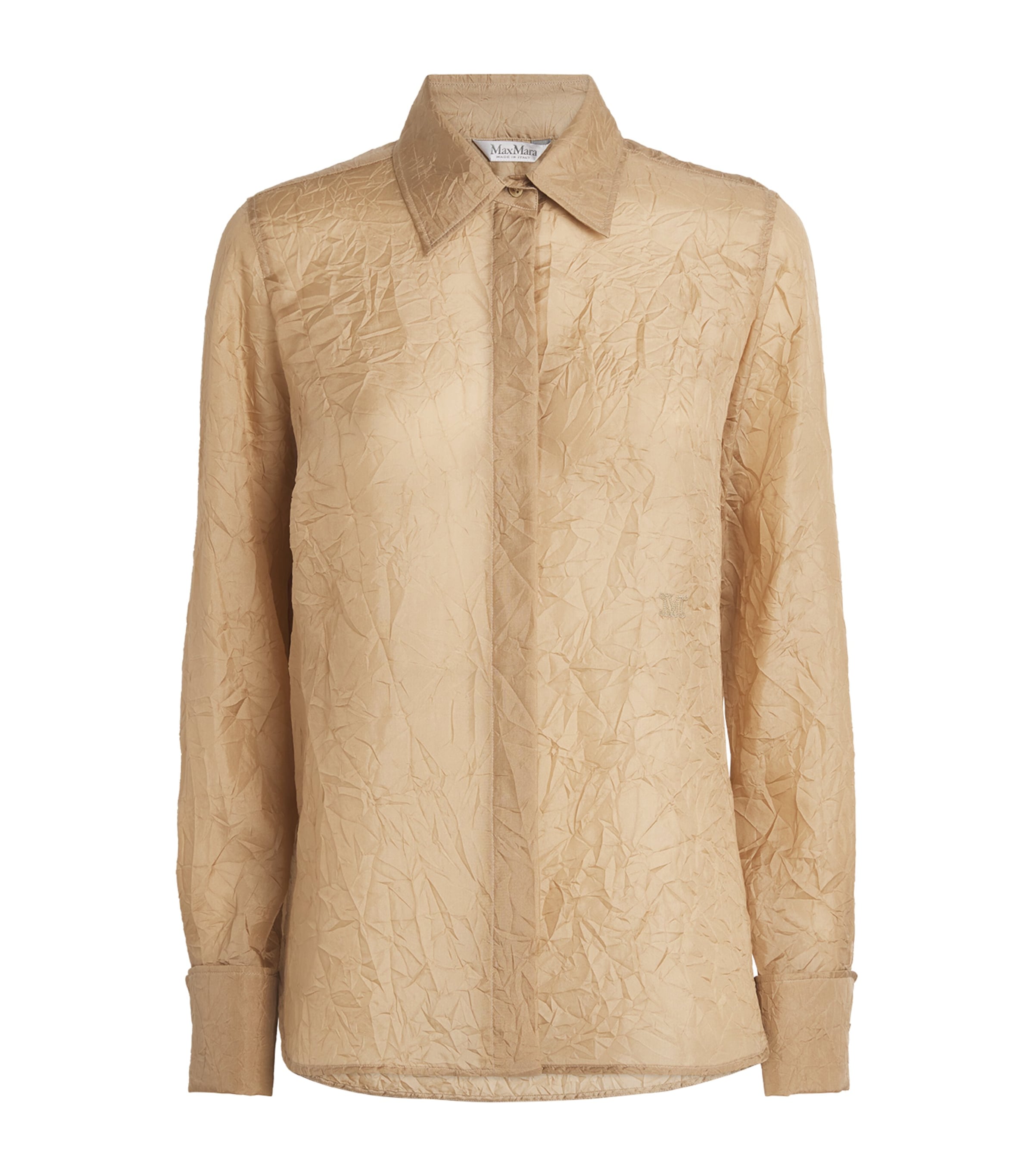 Silk Crinkled Shirt SAND Image 1