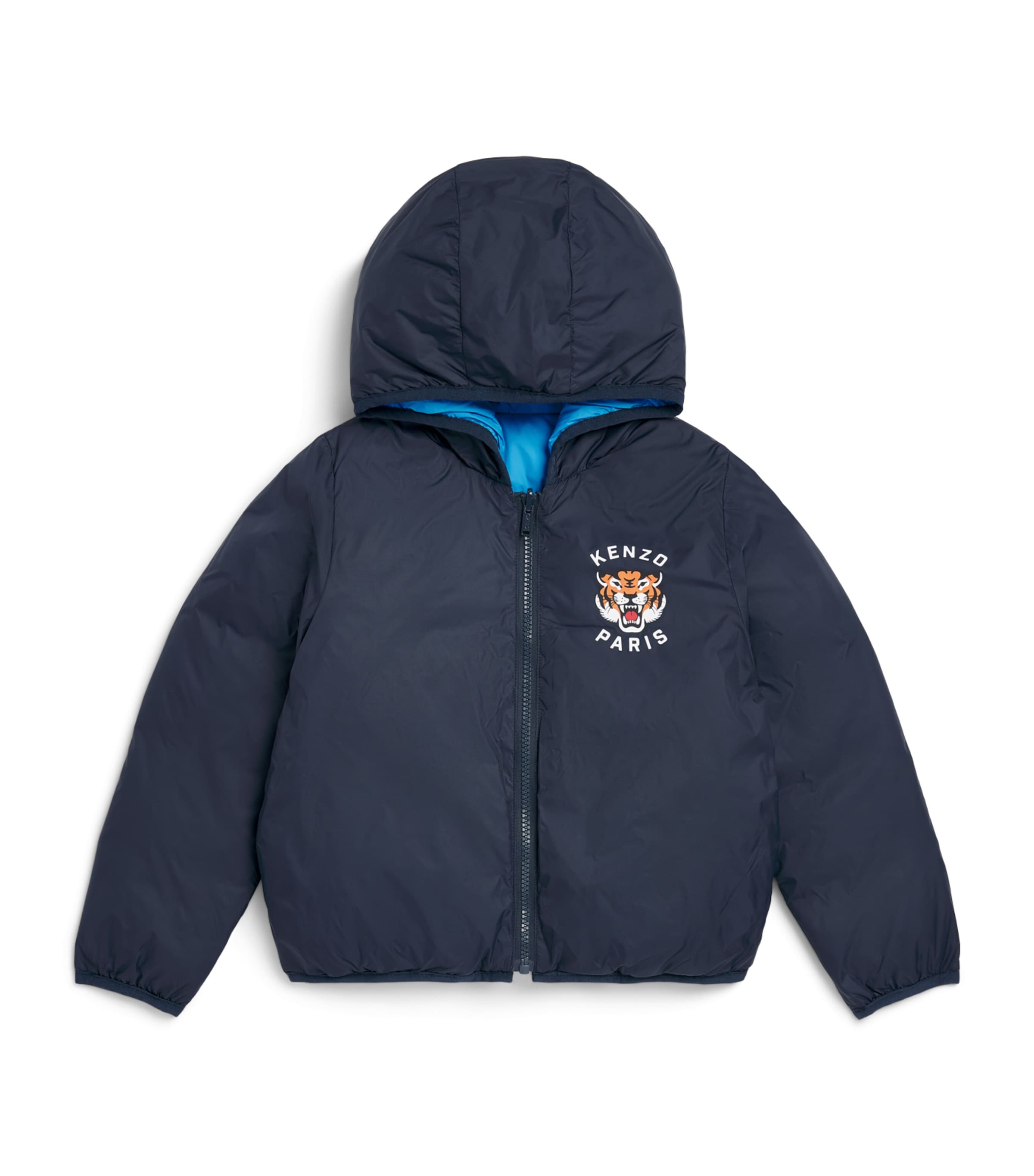 Kenzo Kids Reversible Logo Puffer Gilet (2-14 Years) Navy Image 1