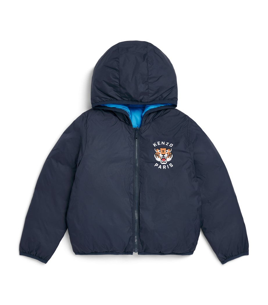 Kenzo Kids Reversible Logo Puffer Gilet (2-14 Years) Navy Image 1