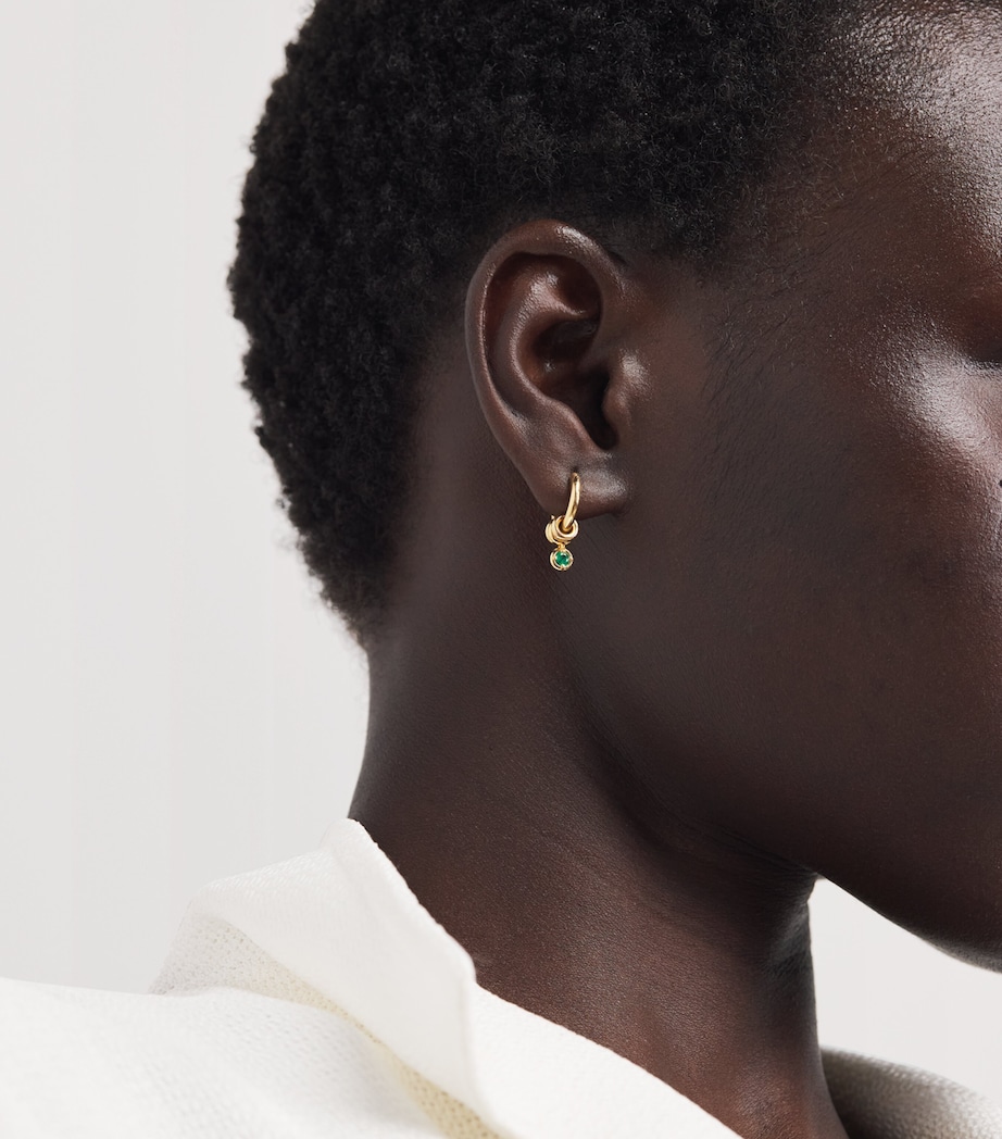 Spinelli Kilcollin Yellow Gold and Emerald Zahra Hoop Earrings Yellow Gold Image 2