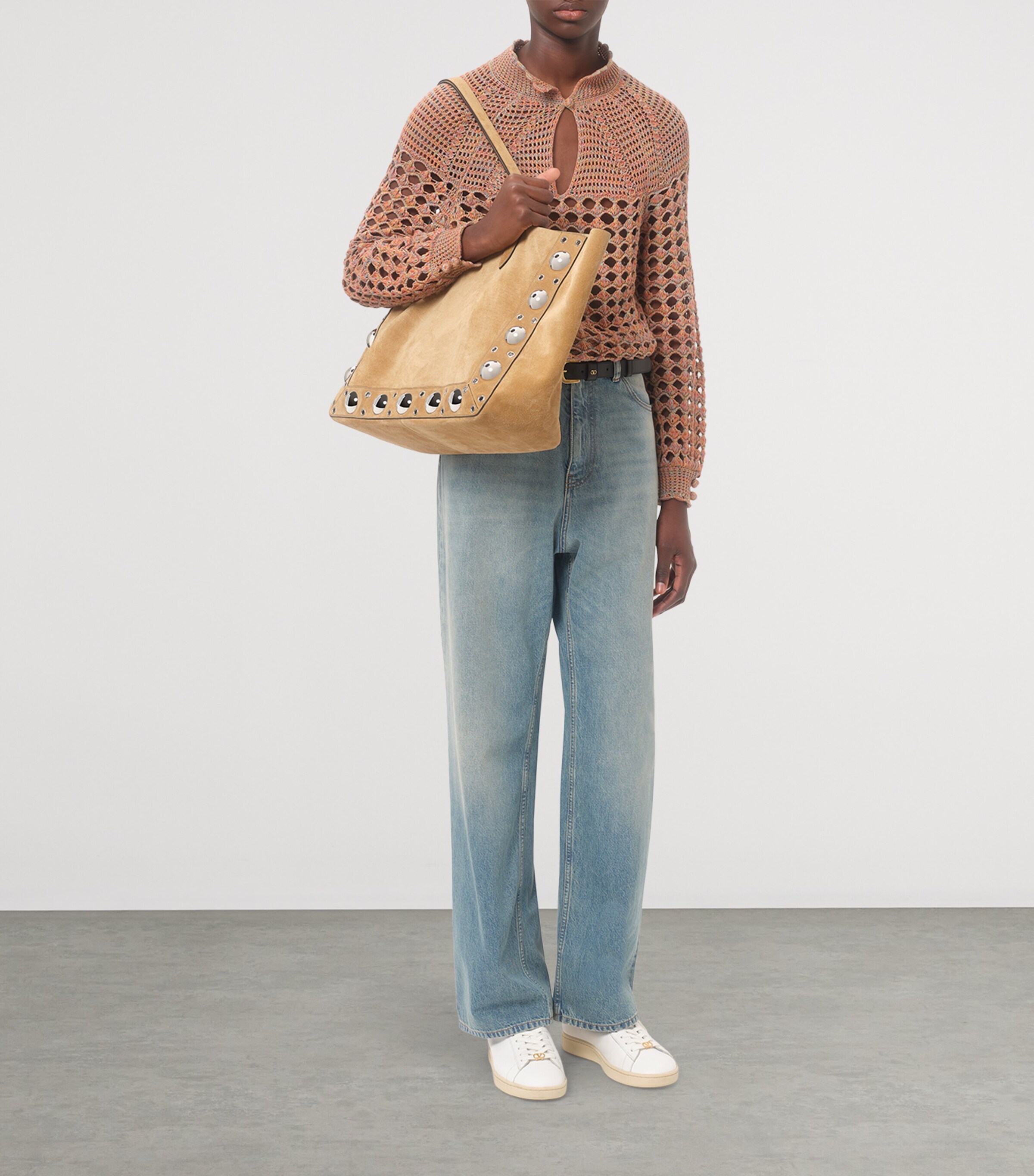 トートバッグ VALENTINO GARAVANI NELLCOTE SUEDE LEATHER TOTE BAG VALENTINO GARAVANI Nellcote embellished suede tote | NET-A