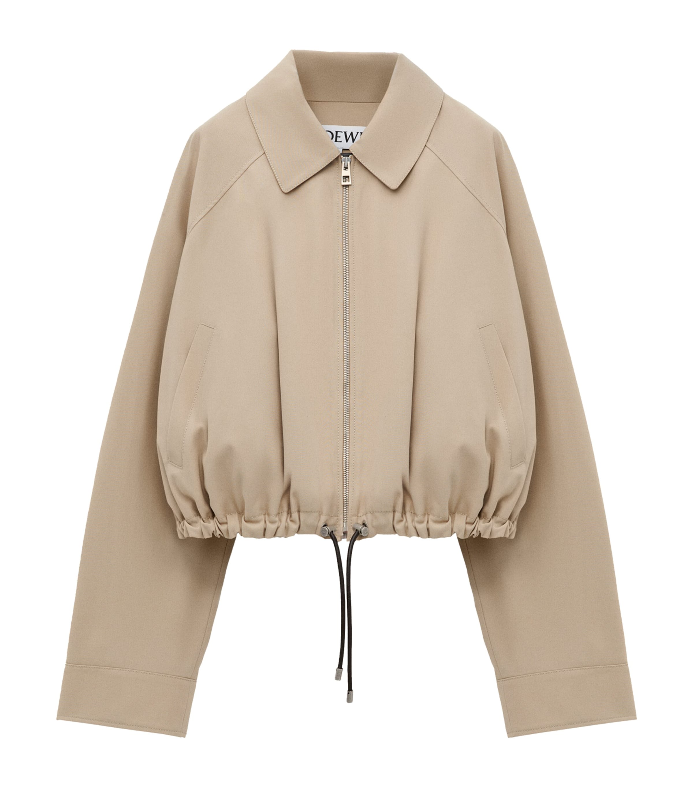 Loewe Cotton-blend Drawstring-hem Balloon Jacket In Beige