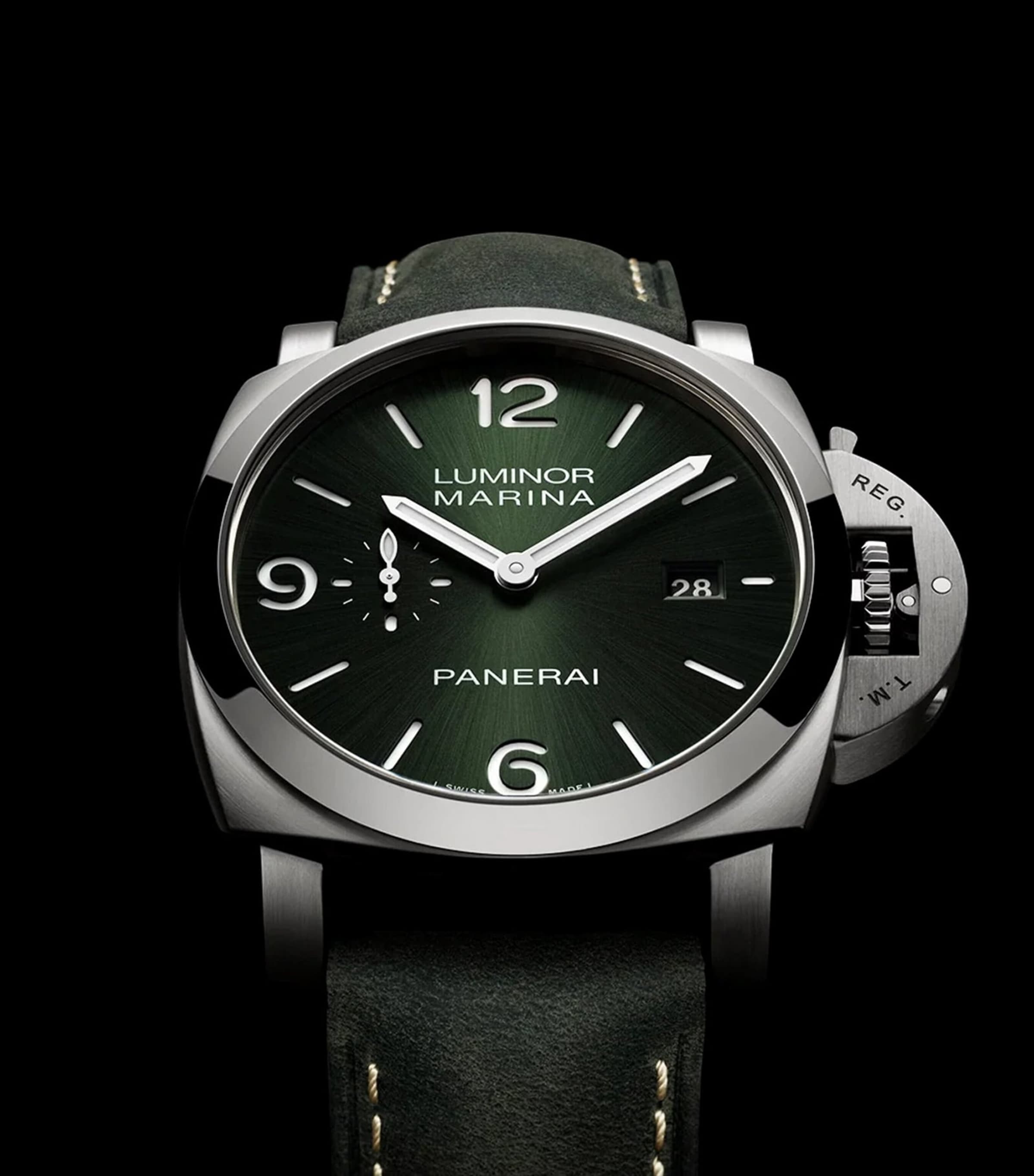 Brushed Titanium Luminor Marina Watch 44mm GREEN Image 4