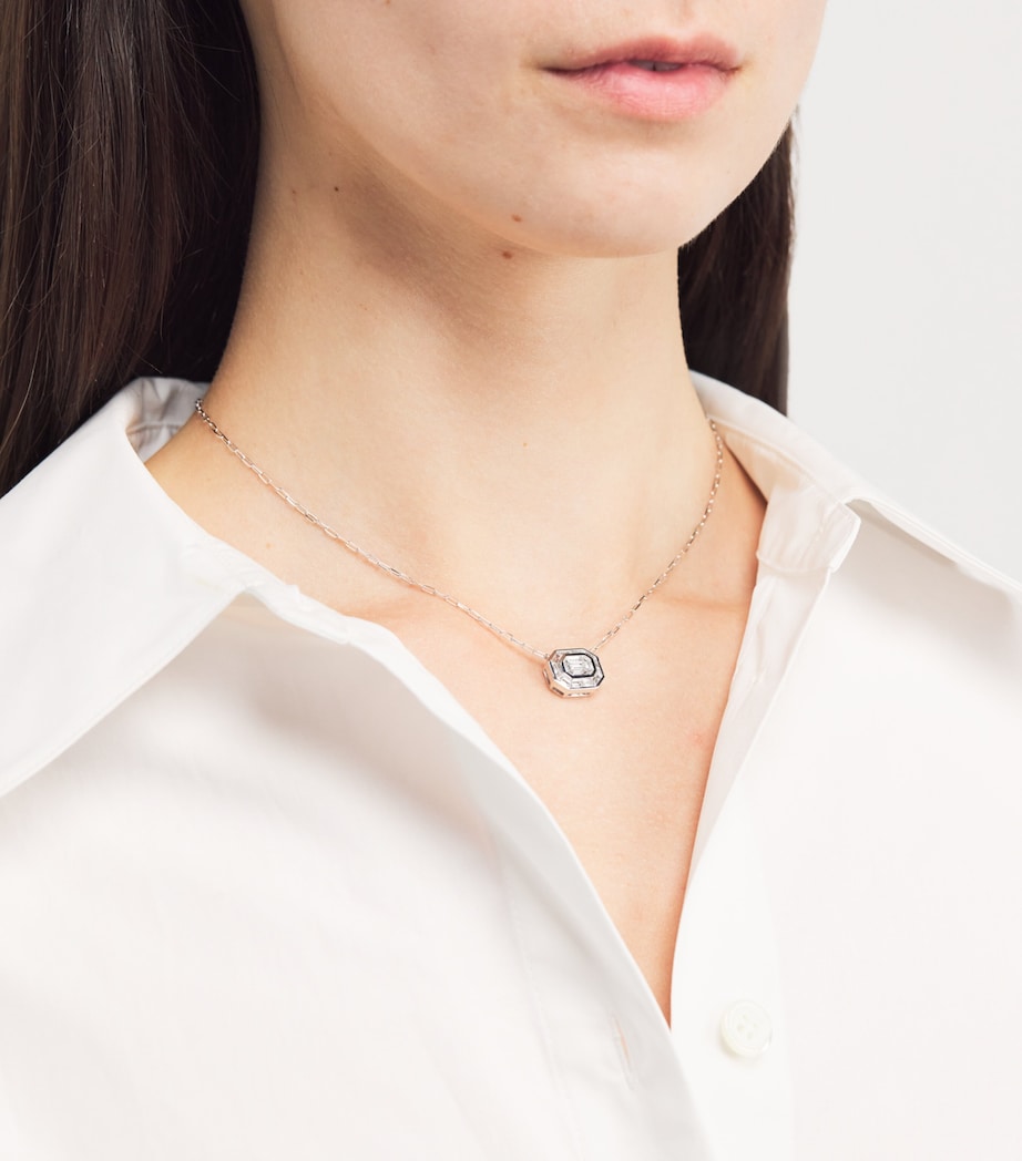 White Gold and Diamond Illusion Necklace WHITE GOLD Image 3