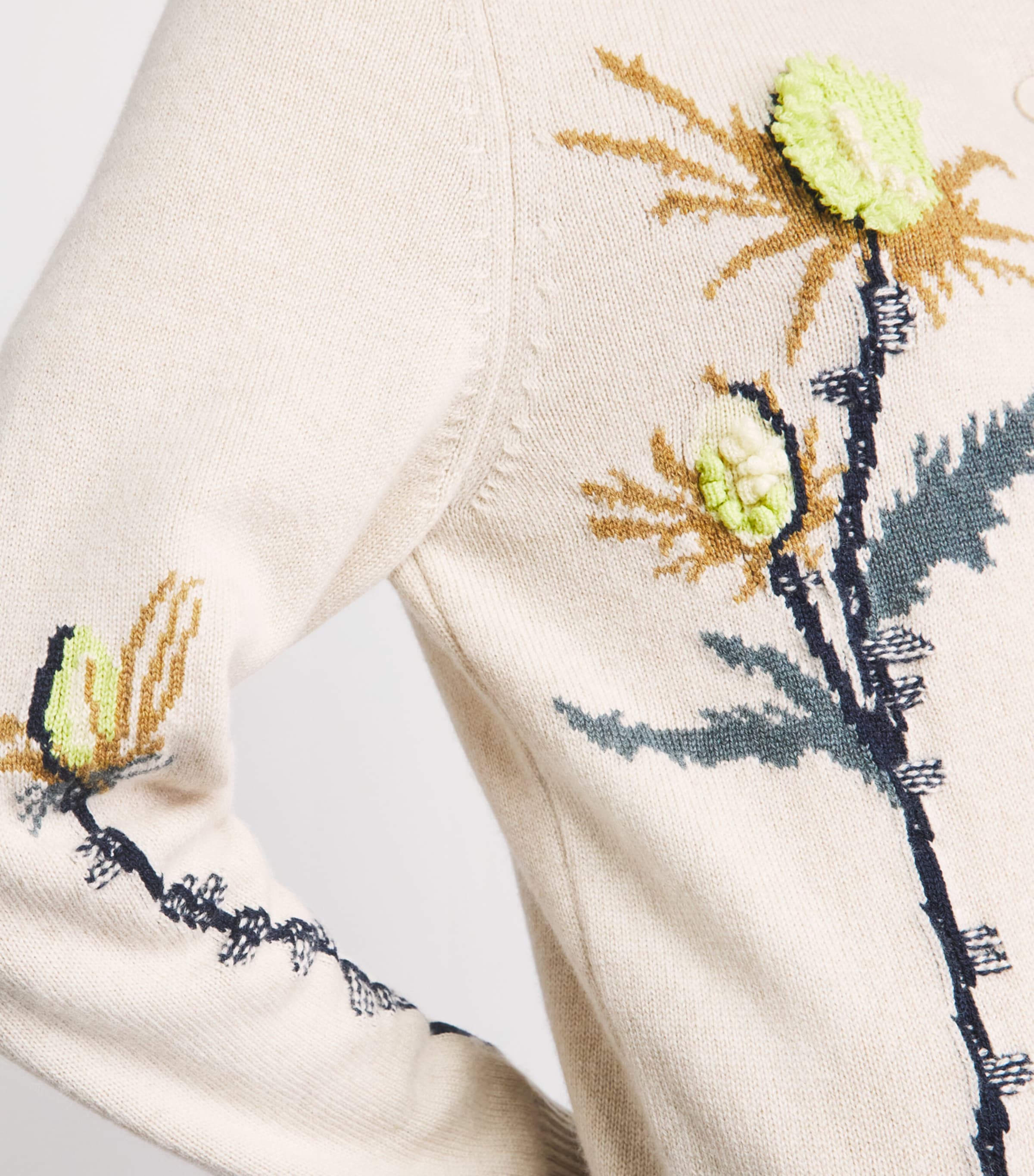 Barrie Womens Cashmere Thistle Cardigan Canvas Multi Image 3