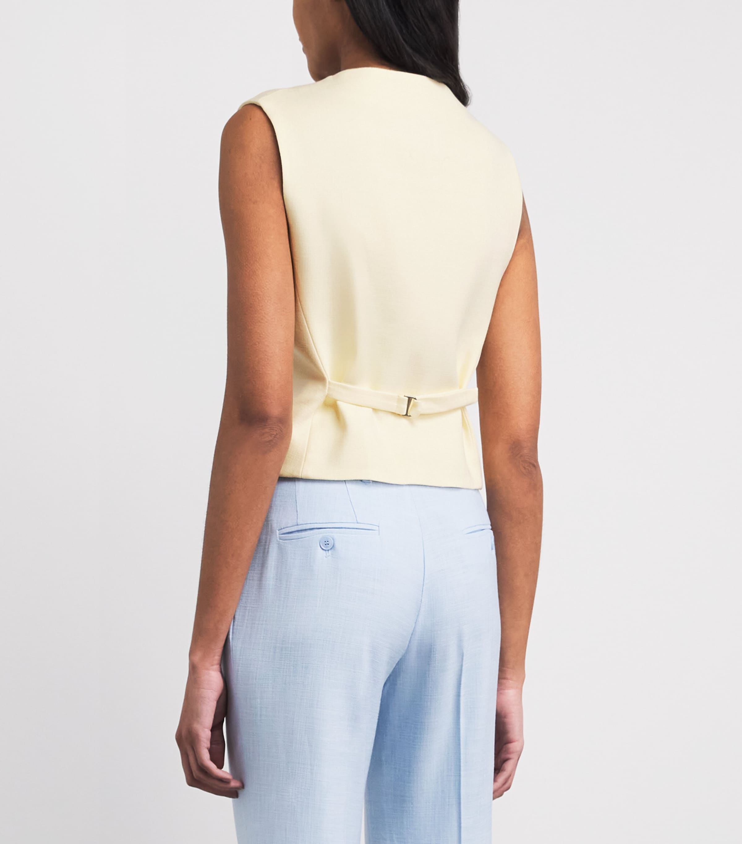 Maje Womens Tailored Waistcoat Pale Yellow Image 5