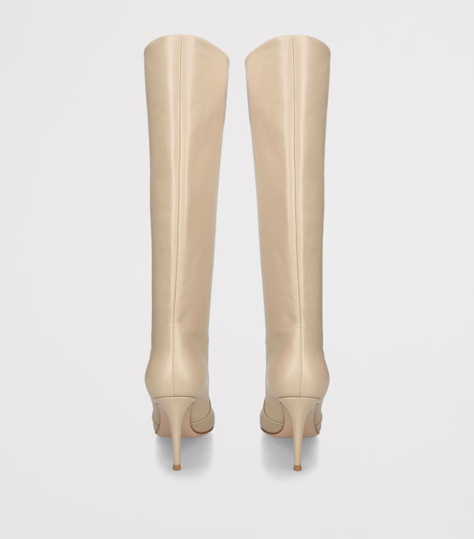 Gianvito Rossi Leather Hansen Knee-High Boots 85 Beige Image 3