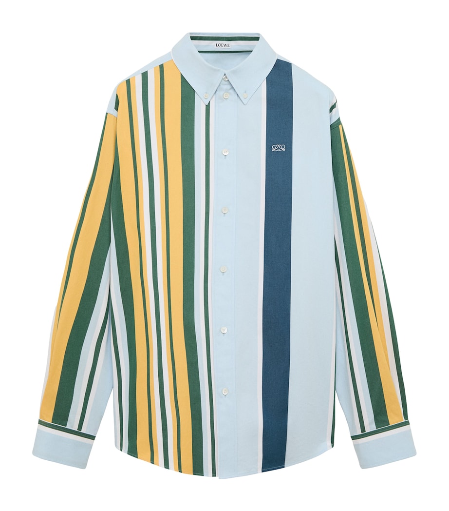 LOEWE Mens Stripe Print Shirt Yellow/multicolor Image 1