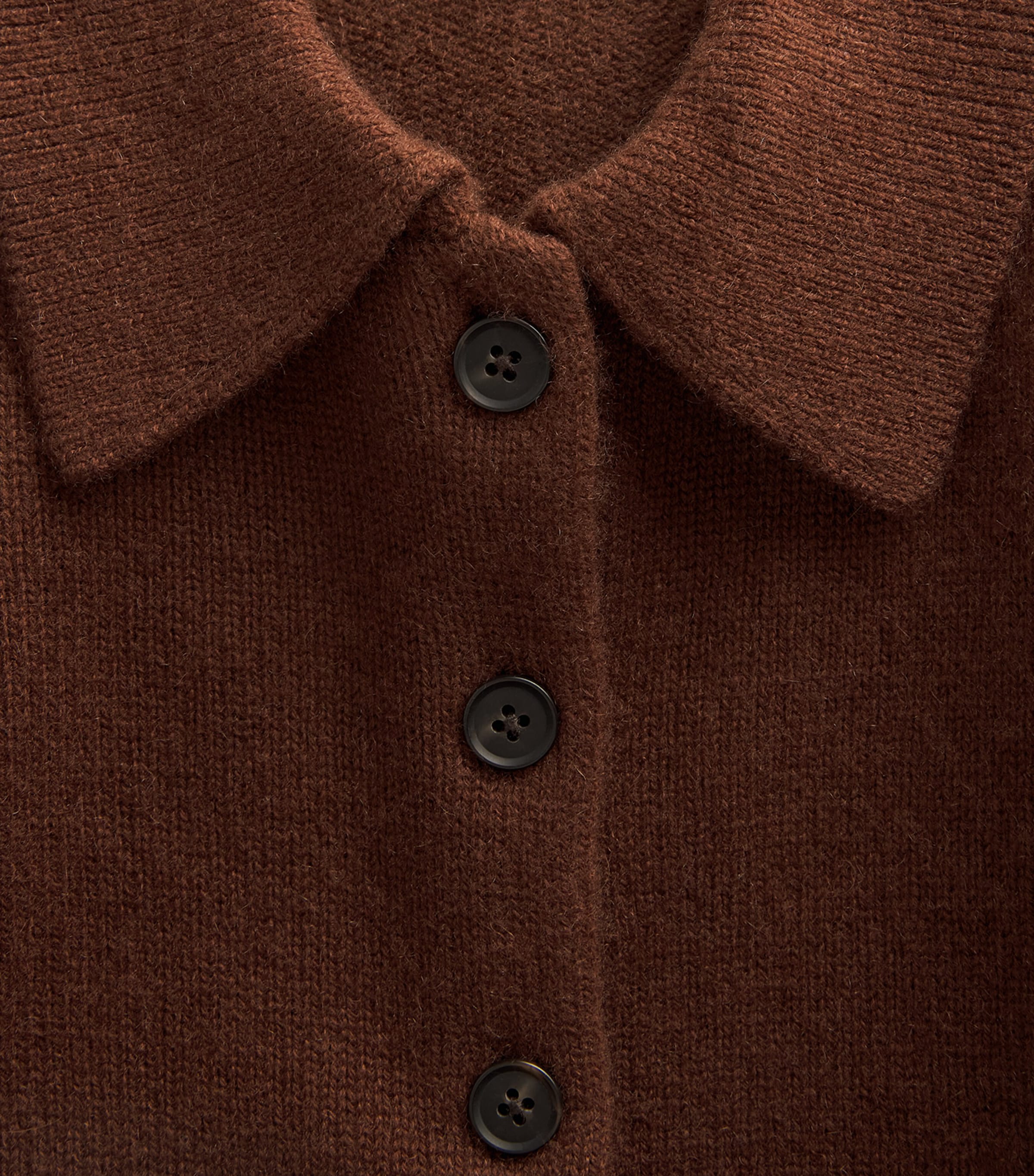 ME+EM Womens Cashmere Straight Cardigan Pecan Brown Image 6