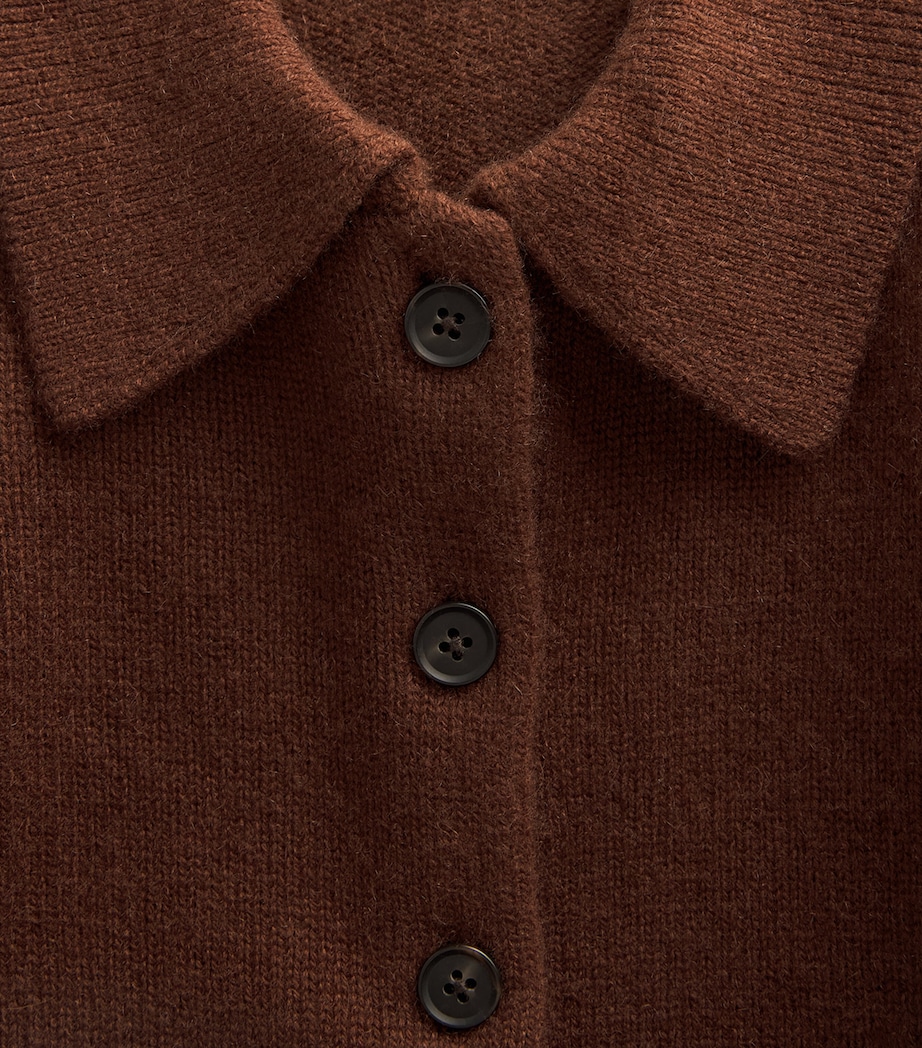 ME+EM Womens Cashmere Straight Cardigan Pecan Brown Image 6
