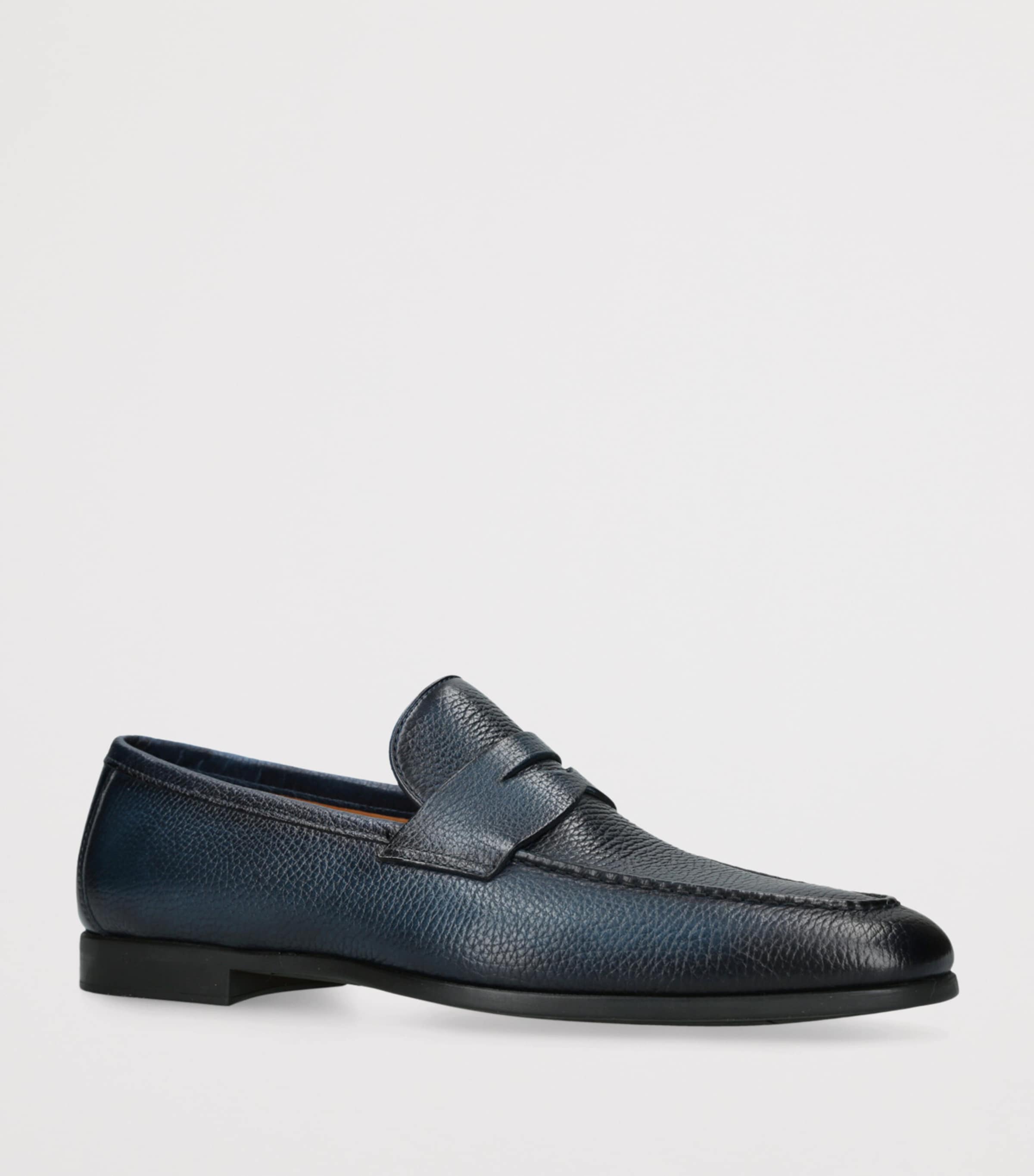 Magnanni Leather Diezma II Loafers Navy Image 3