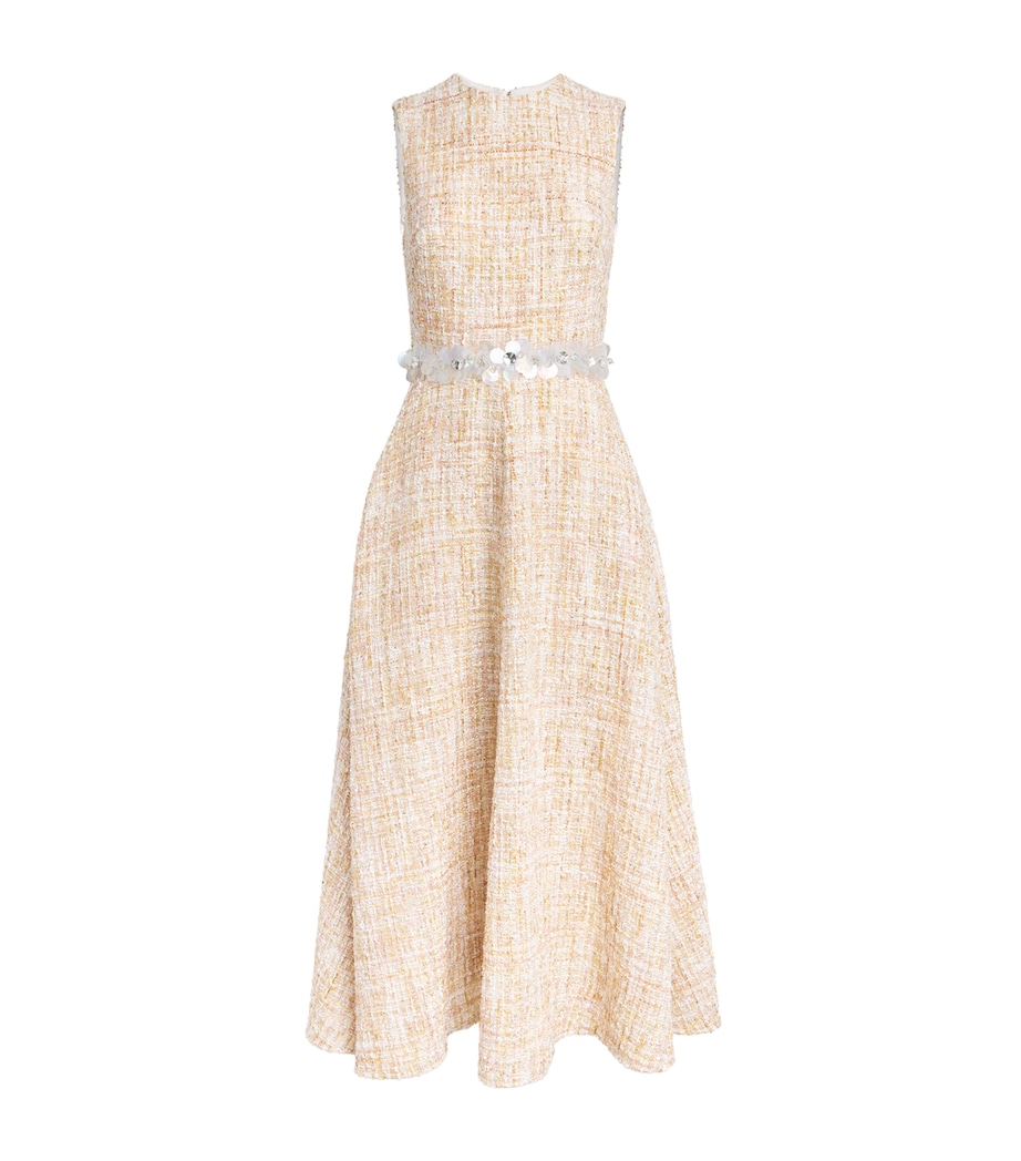 Safiyaa Womens Tweed Maisie Midi Dress Pnk Ntrls W Iridscnt Image 1