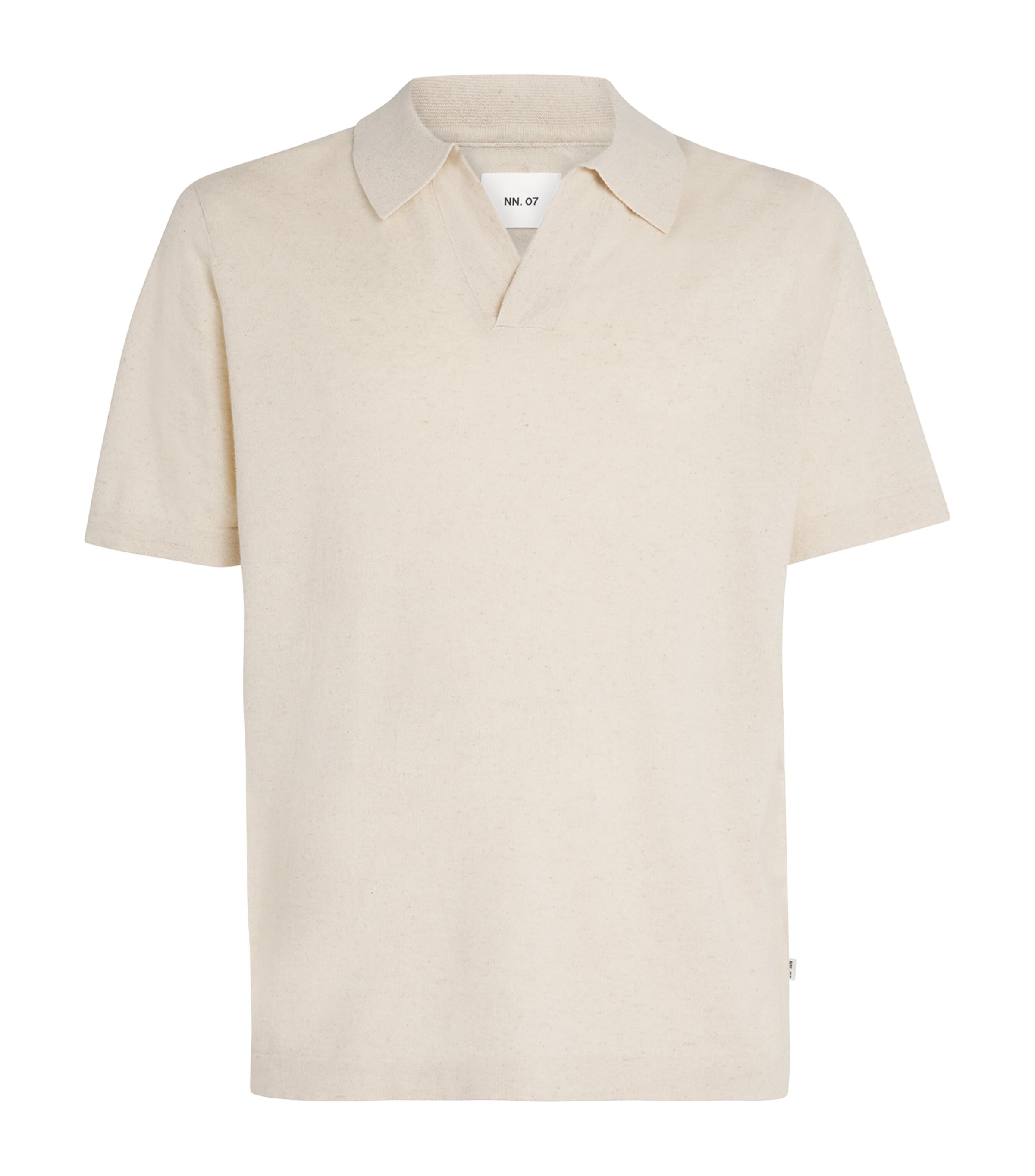 NN.07 Mens Cotton-Linen Ryan Polo Shirt Oat Image 1