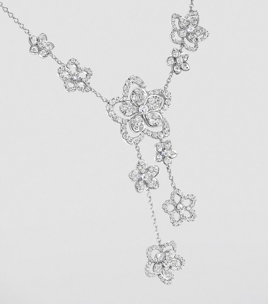 White Gold and Diamond Wild Flower Necklace WHITE GOLD Image 2