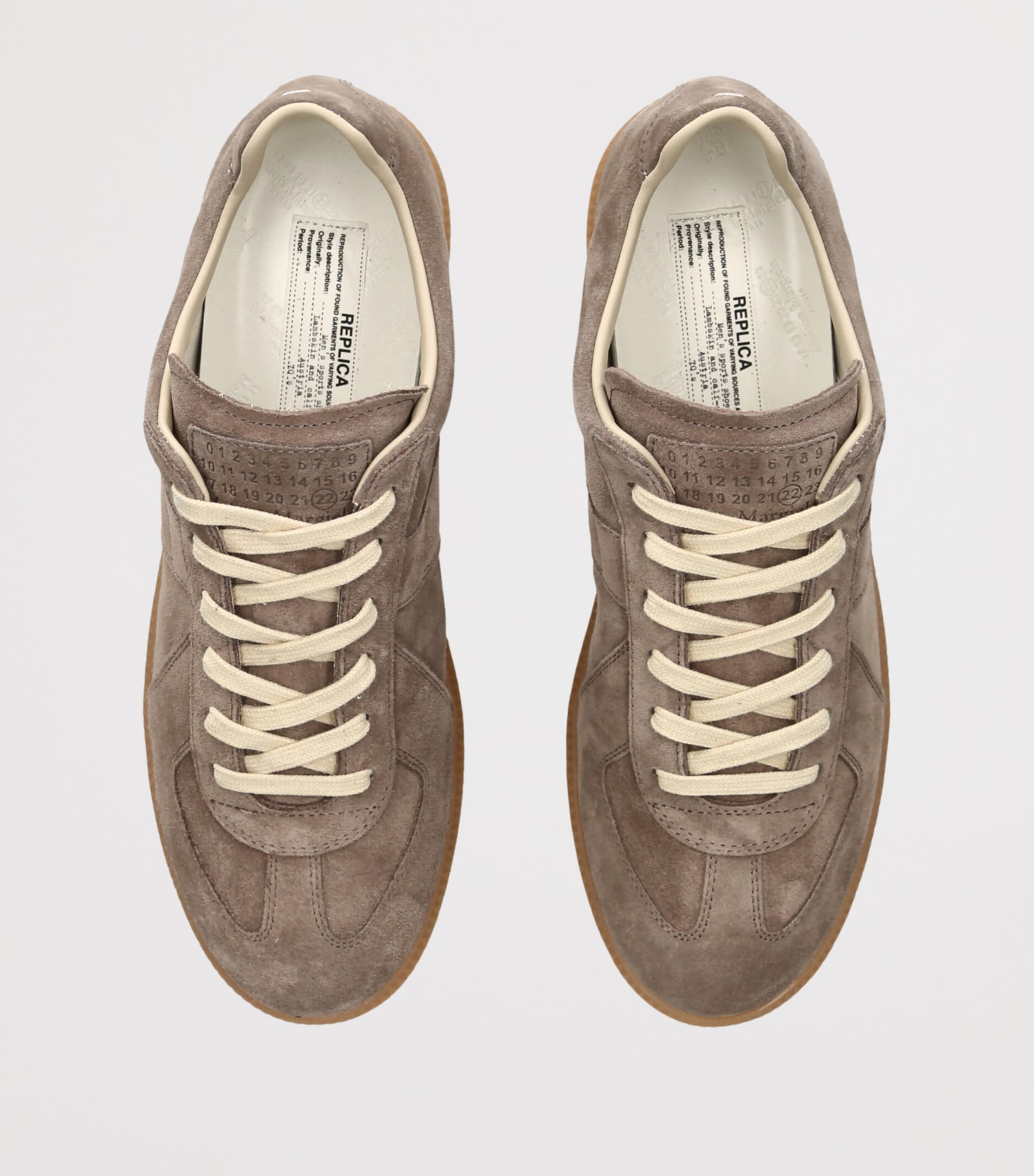 Maison Margiela Suede Replica Sneakers Taupe Image 3