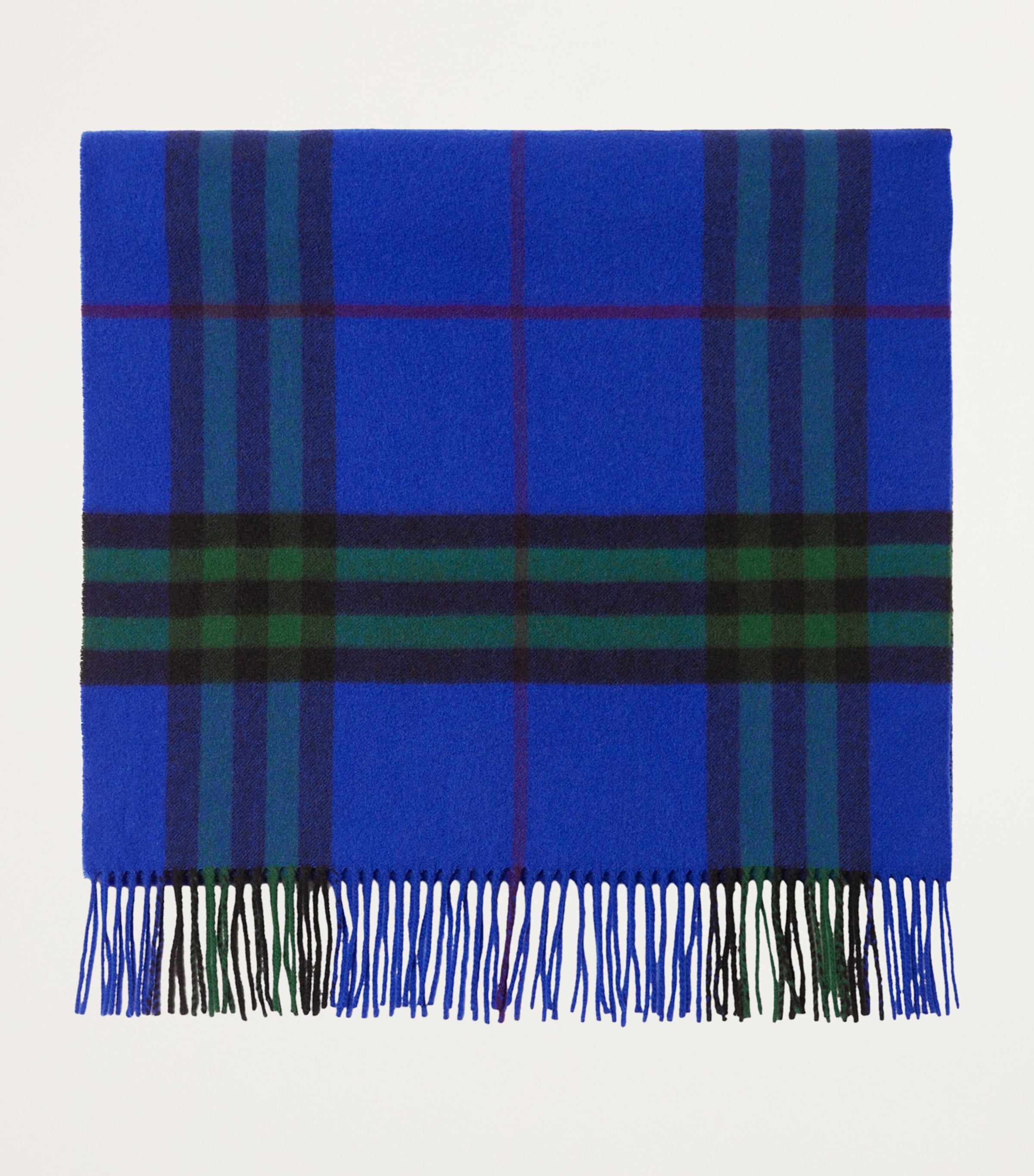 Burberry Wide Cashmere Check Scarf Knight /ivy Image 2