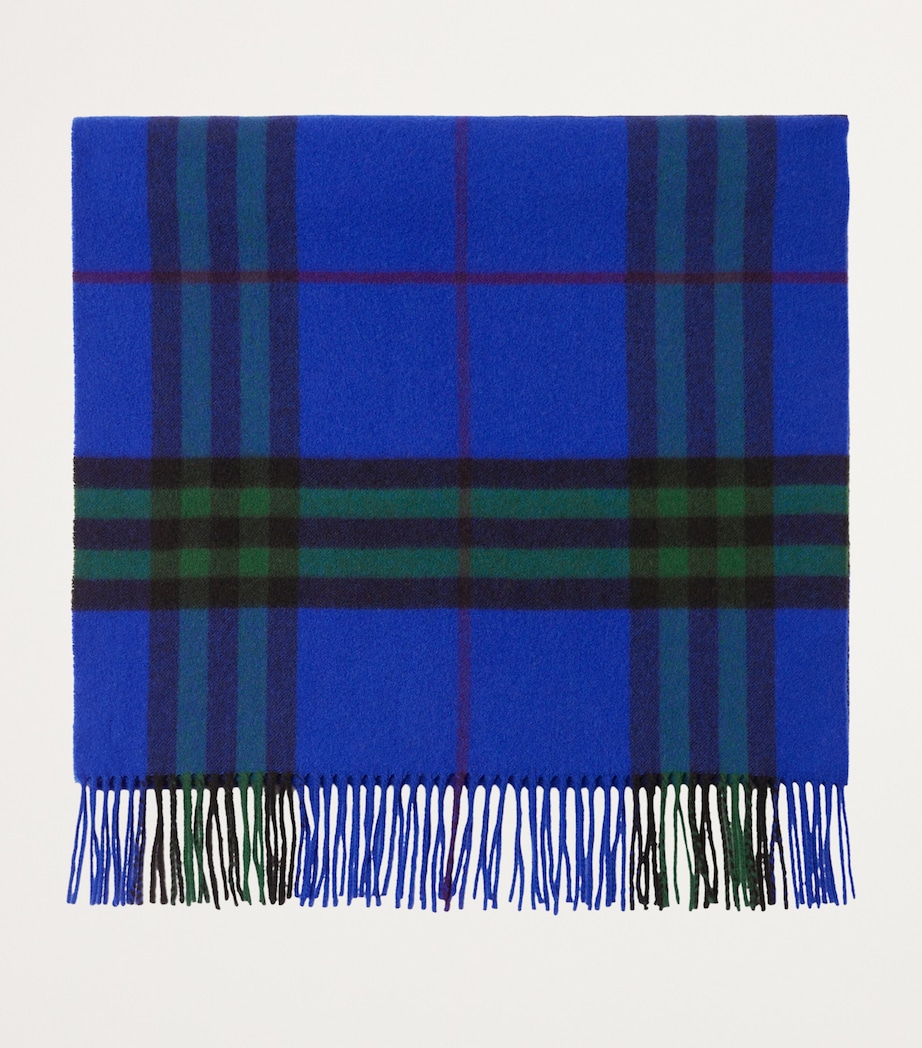 Wide Cashmere Check Scarf KNIGHT /IVY Image 2