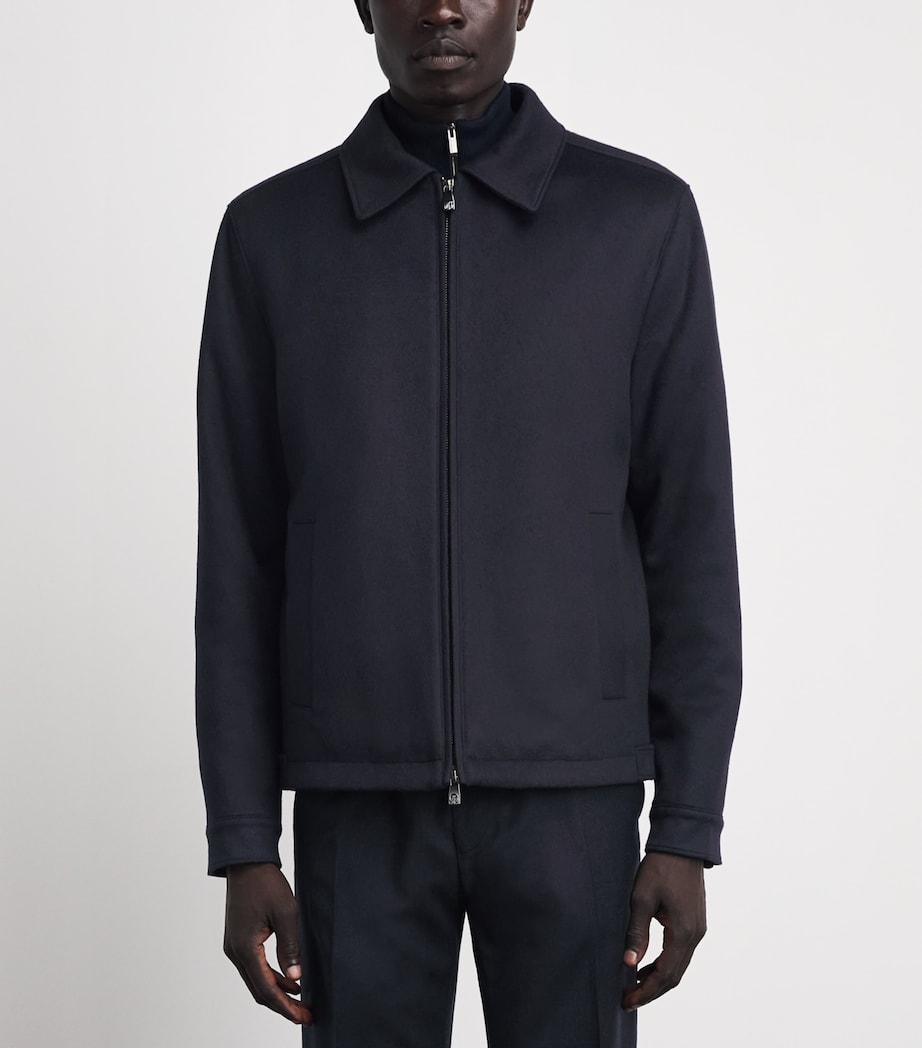 Corneliani Mens Cashmere Collar Jacket Navy Blue Image 4