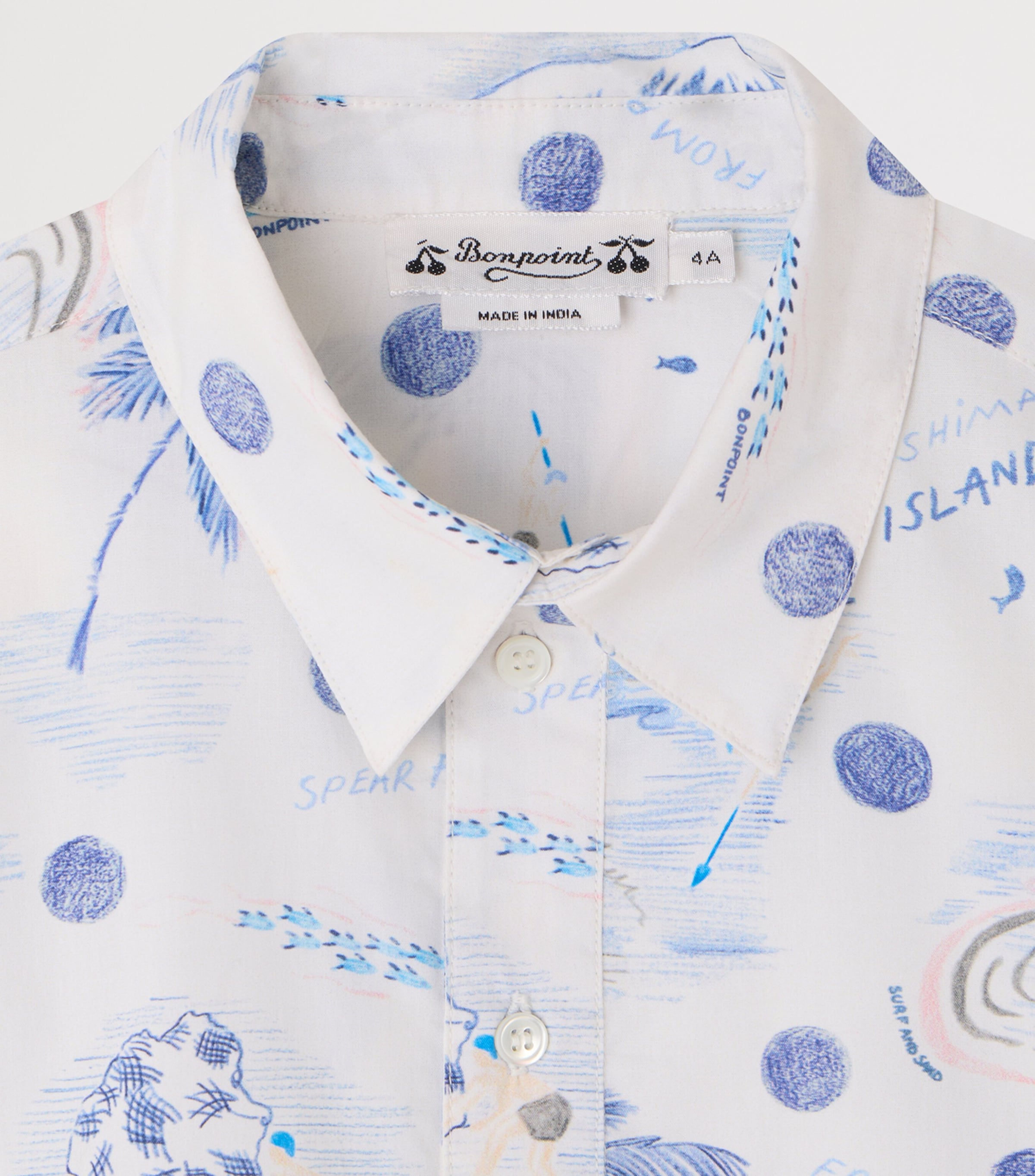 Bonpoint Printed Shirt (10-14 Years) Imp Bleu Image 3