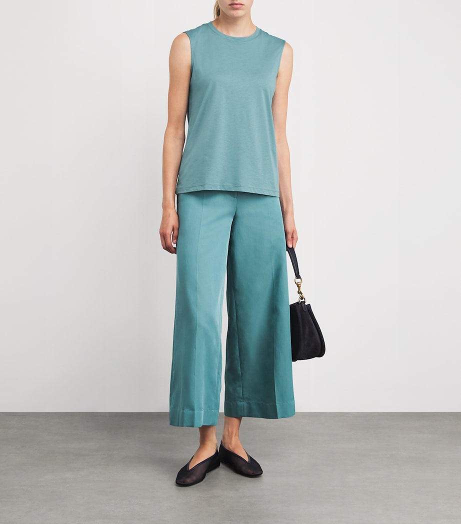 Cotton-Silk Jersey Tank Top LAGOON Image 2