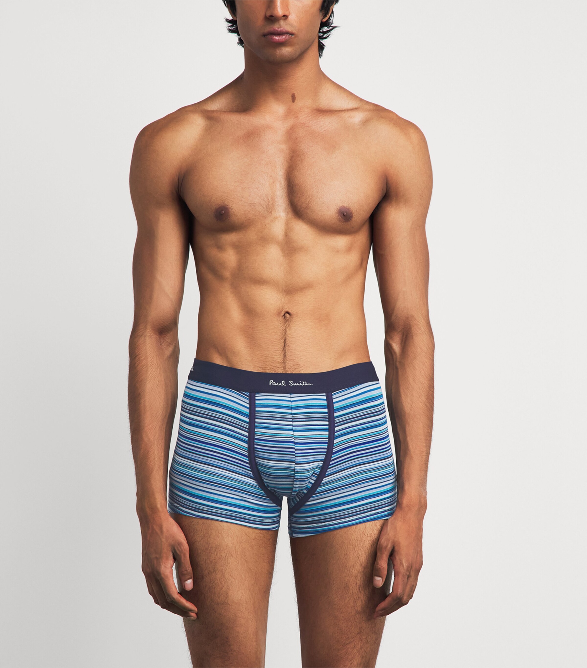 Paul Smith Mens Stretch-Organic Cotton Signature Stripe Trunks Image 2