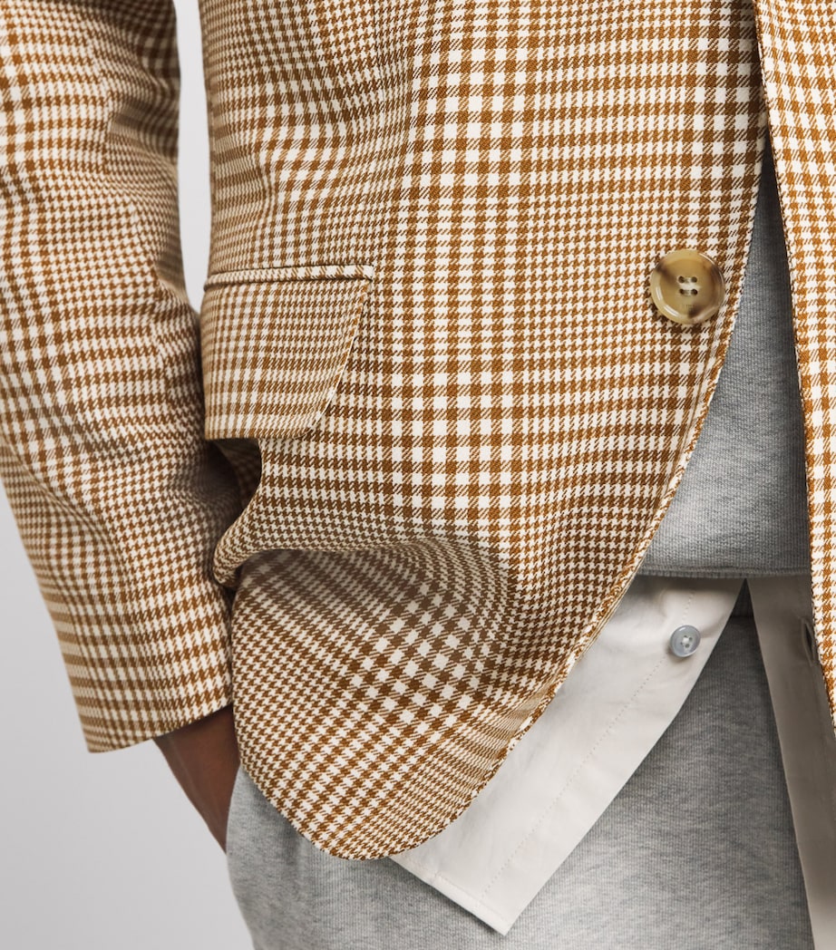 AMI Paris Mens Wool Check Blazer Carml/blanc Crm Image 3
