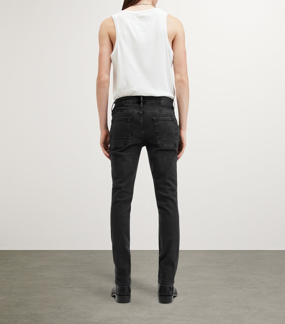 AllSaints Mens Sid Slim Jeans Washed Black Image 3