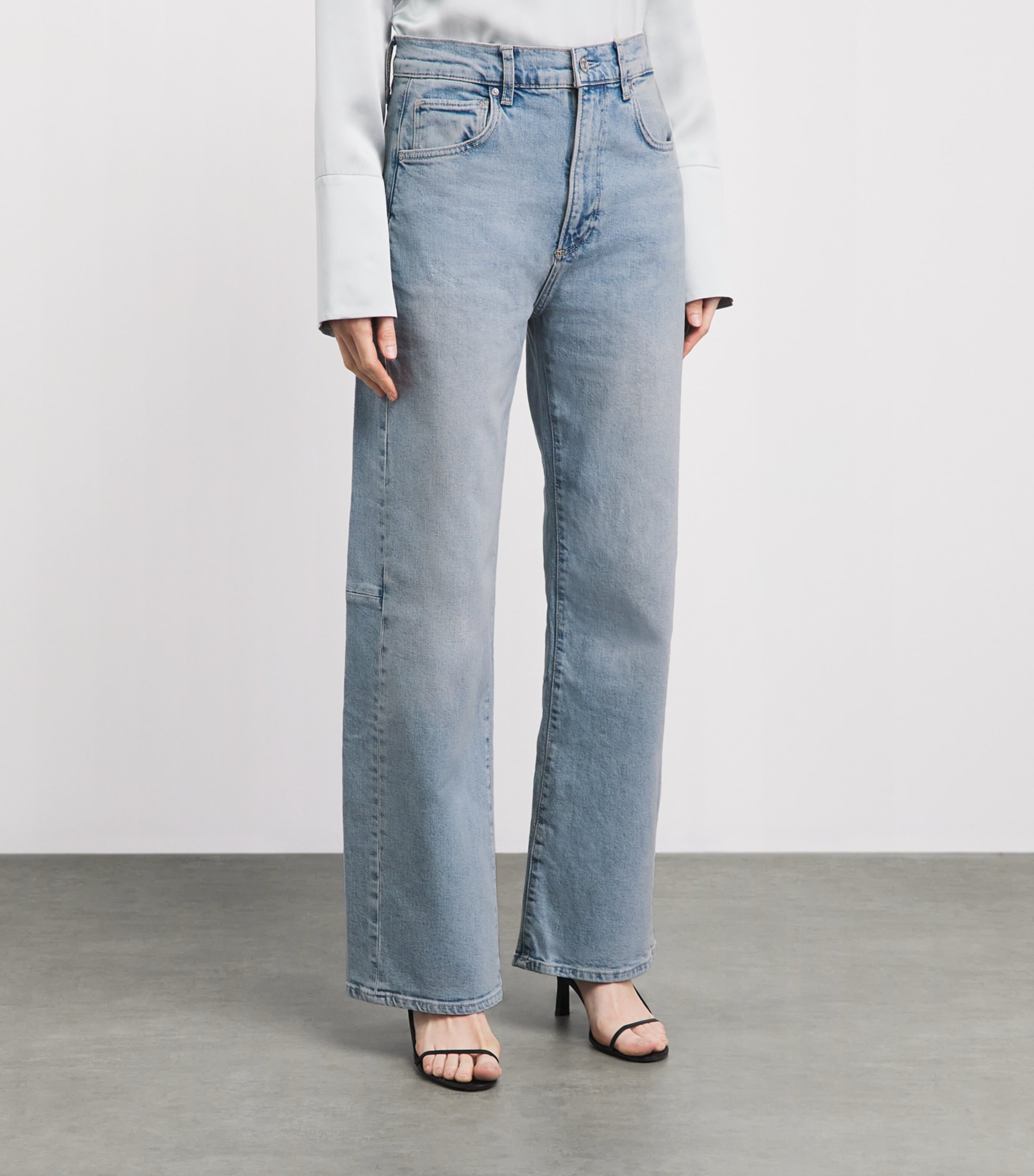 PAIGE Womens Arellia Skimmer Barrel-Leg Jeans Mar Vista Image 4