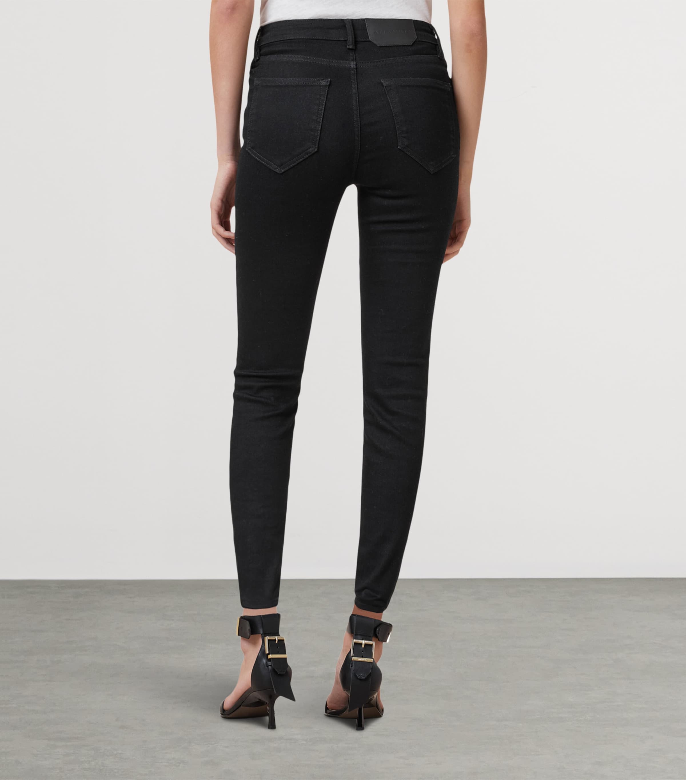 AllSaints Womens Miller Size Me Skinny Jeans Black Image 5