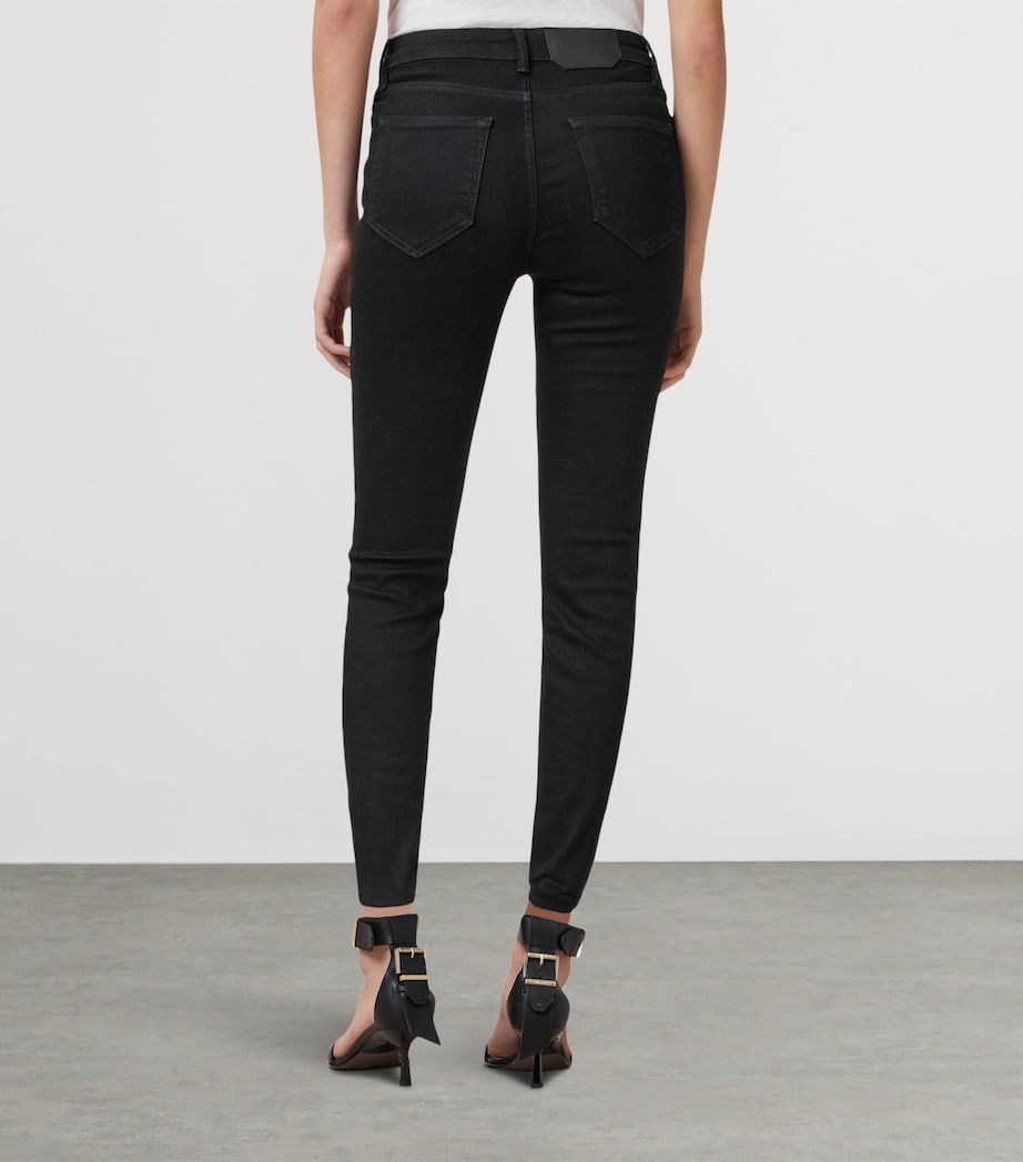 AllSaints Womens Miller Size Me Skinny Jeans Black Image 5
