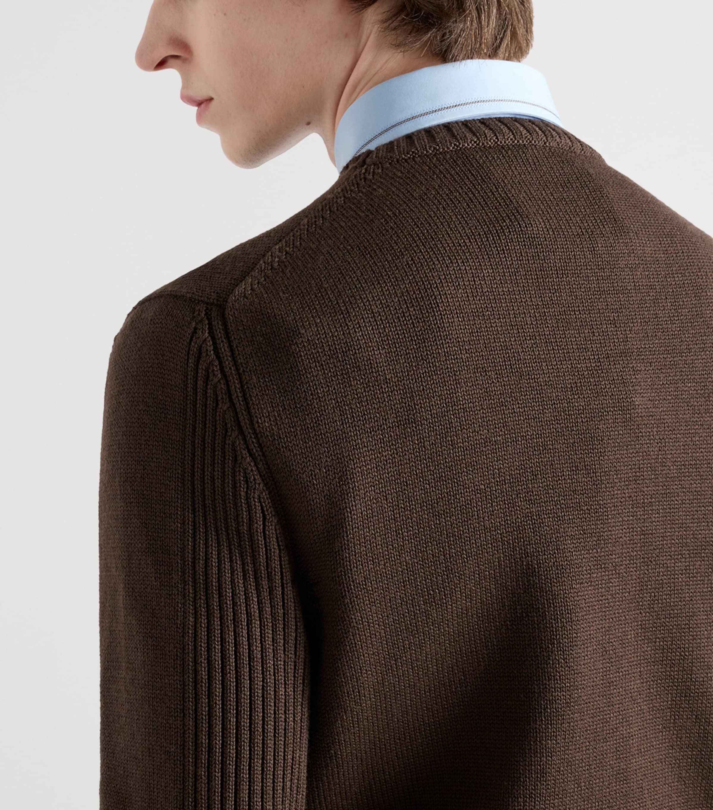 Prada Mens Wool Logo Sweater Brown Image 4