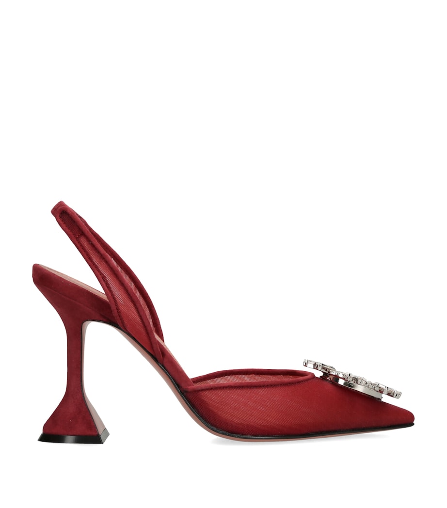 Mesh Begum Slingback Pumps 95 WINE Image 1