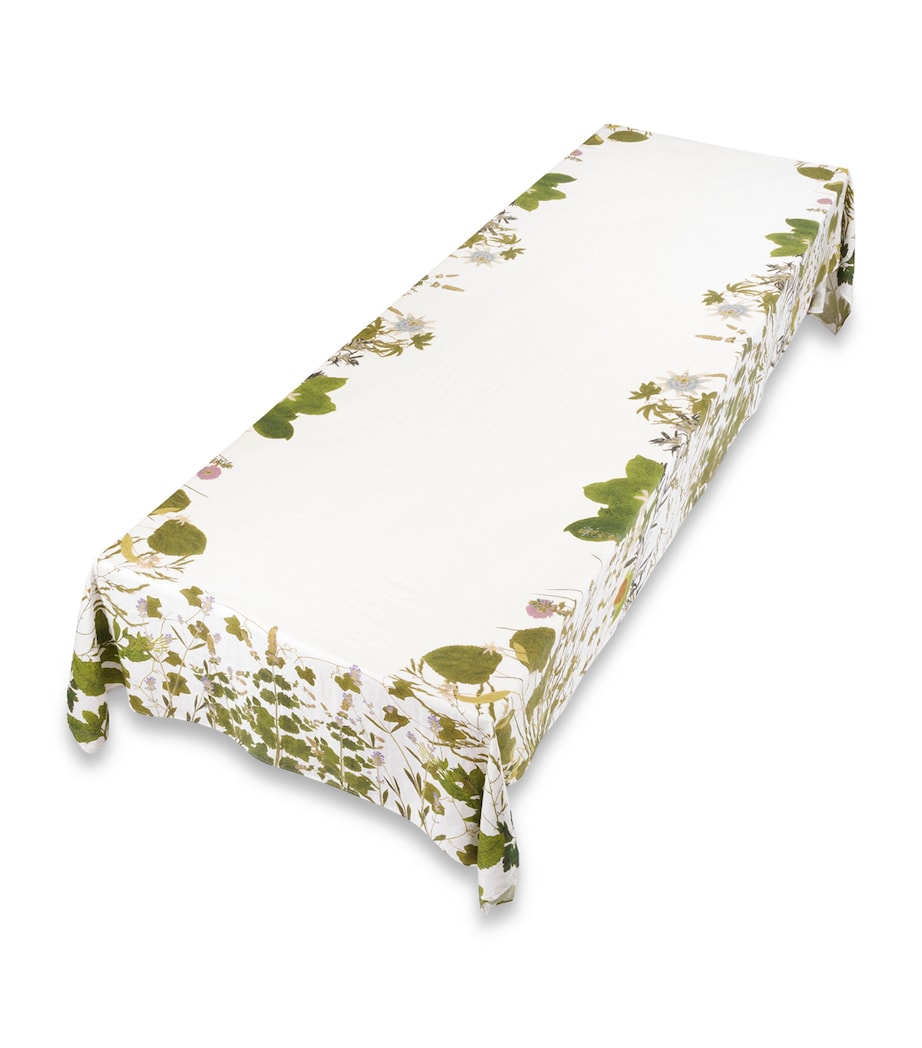 Linen Herb Garden Tablecloth (165cm x 380cm) GREEN Image 2