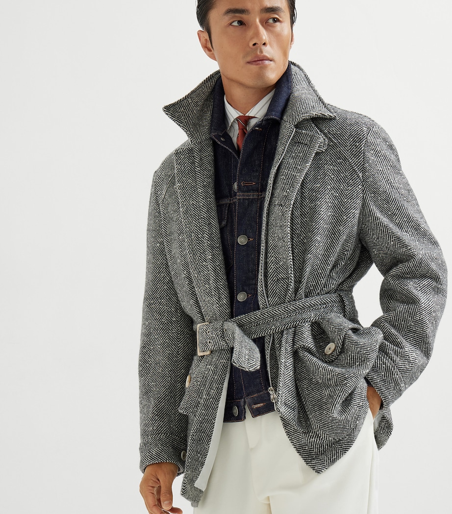 Cashmere Herringbone Safari Jacket CJM22 Image 4