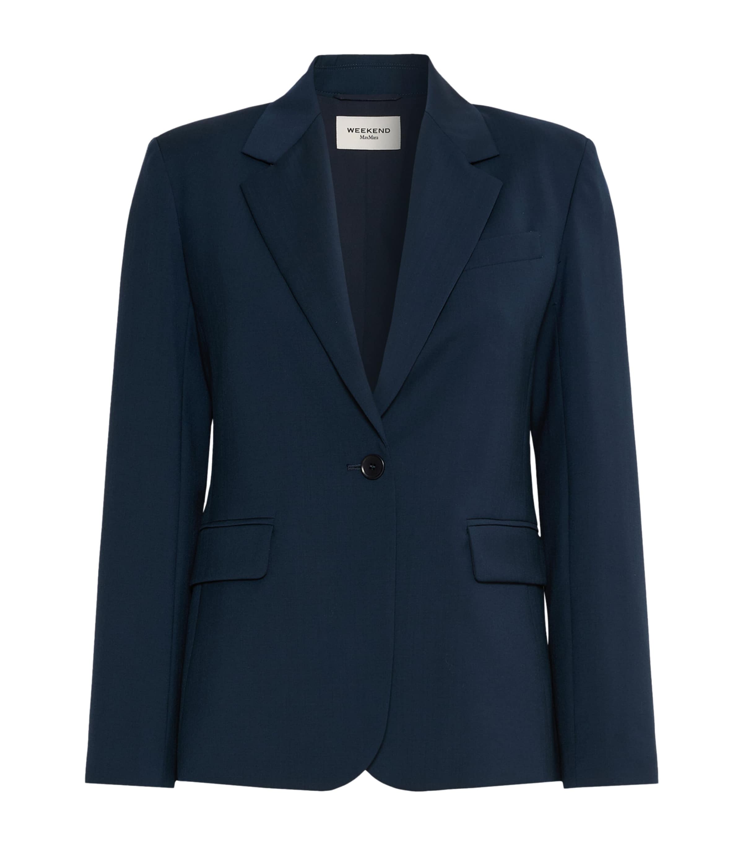Weekend Max Mara Womens Virgin Wool Blazer Navy Image 1