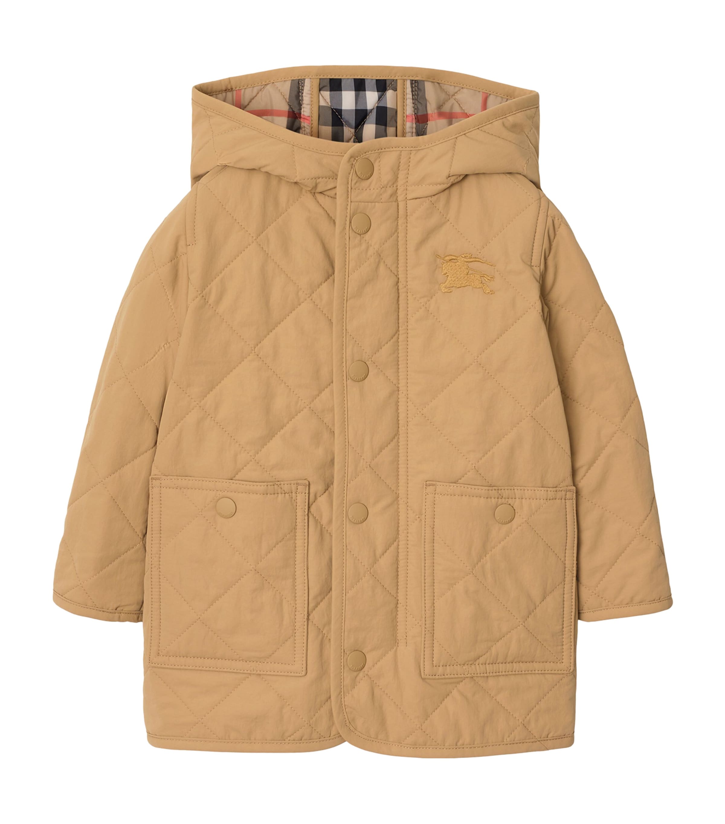 Burberry Kids Beige Quilted EKD Coat (6-24 Months) | Harrods US